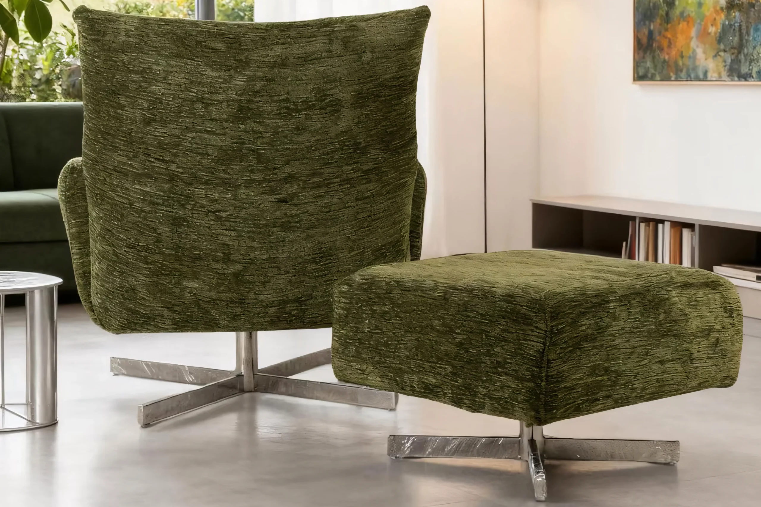JS-L005 Swivel armchair and ottoman (2-2)