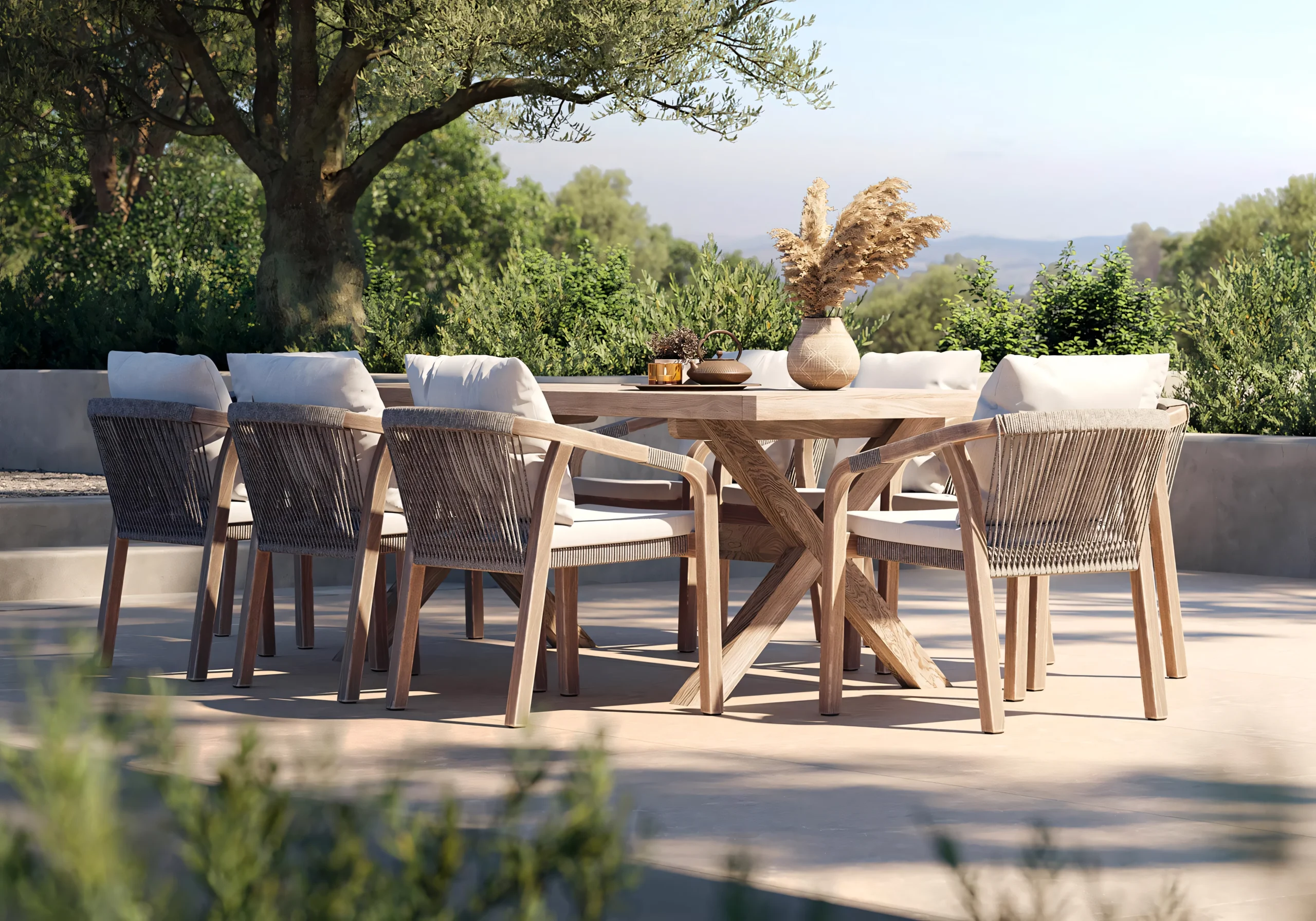 JS-OD0614 High End Teak Wood Dining Set (1)