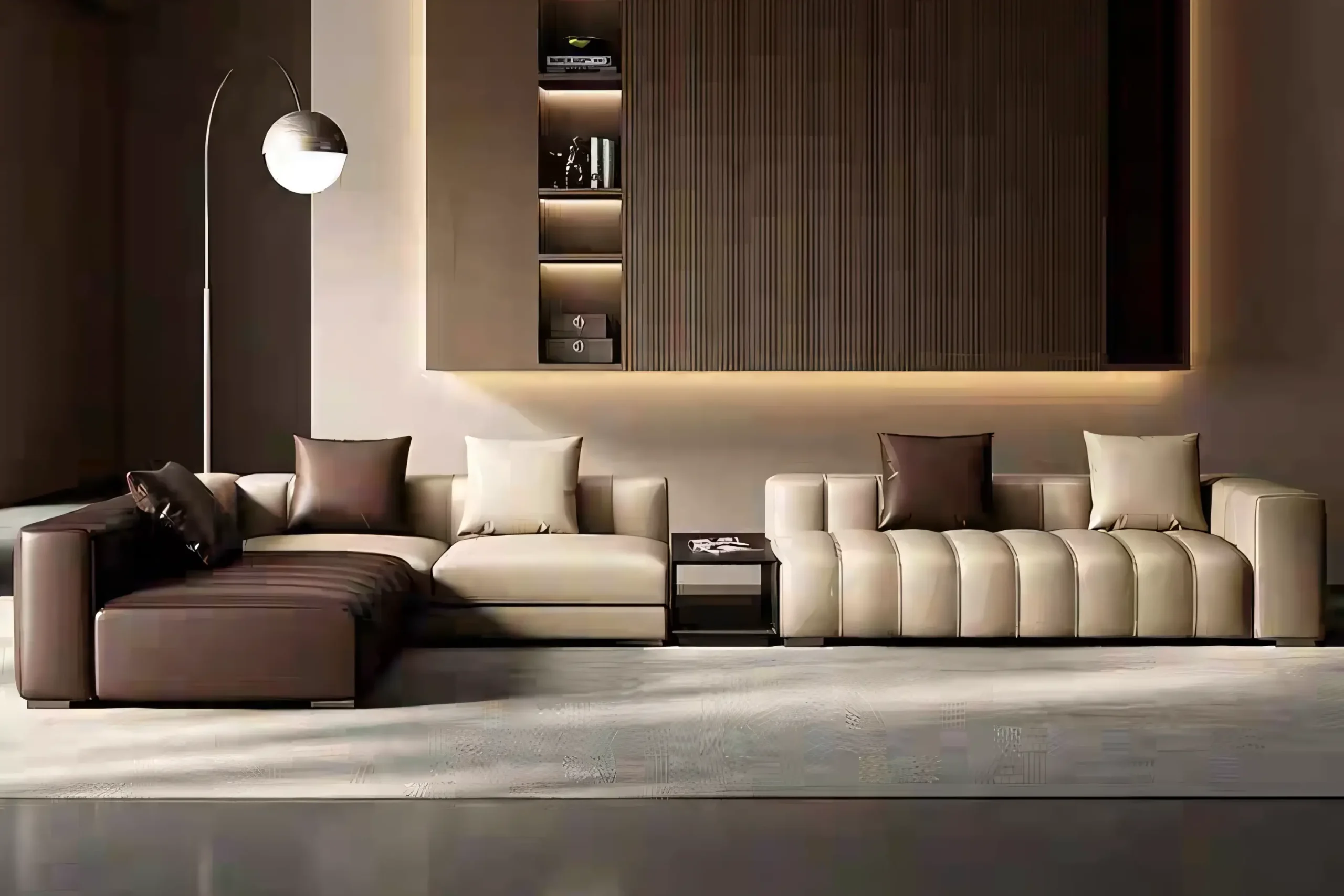 JS-S021 Piano leather sectional sofa (8-2)