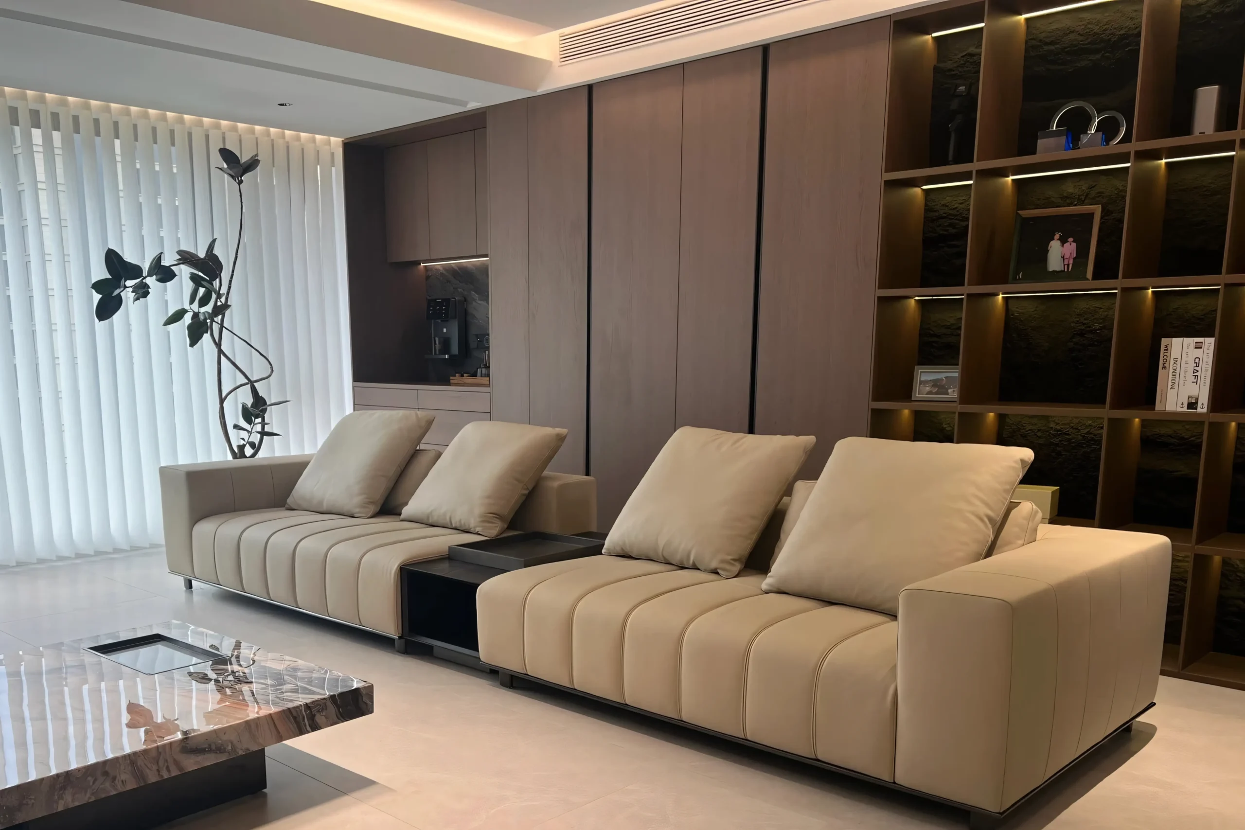 JS-S021 Piano leather sectional sofa (8-3)