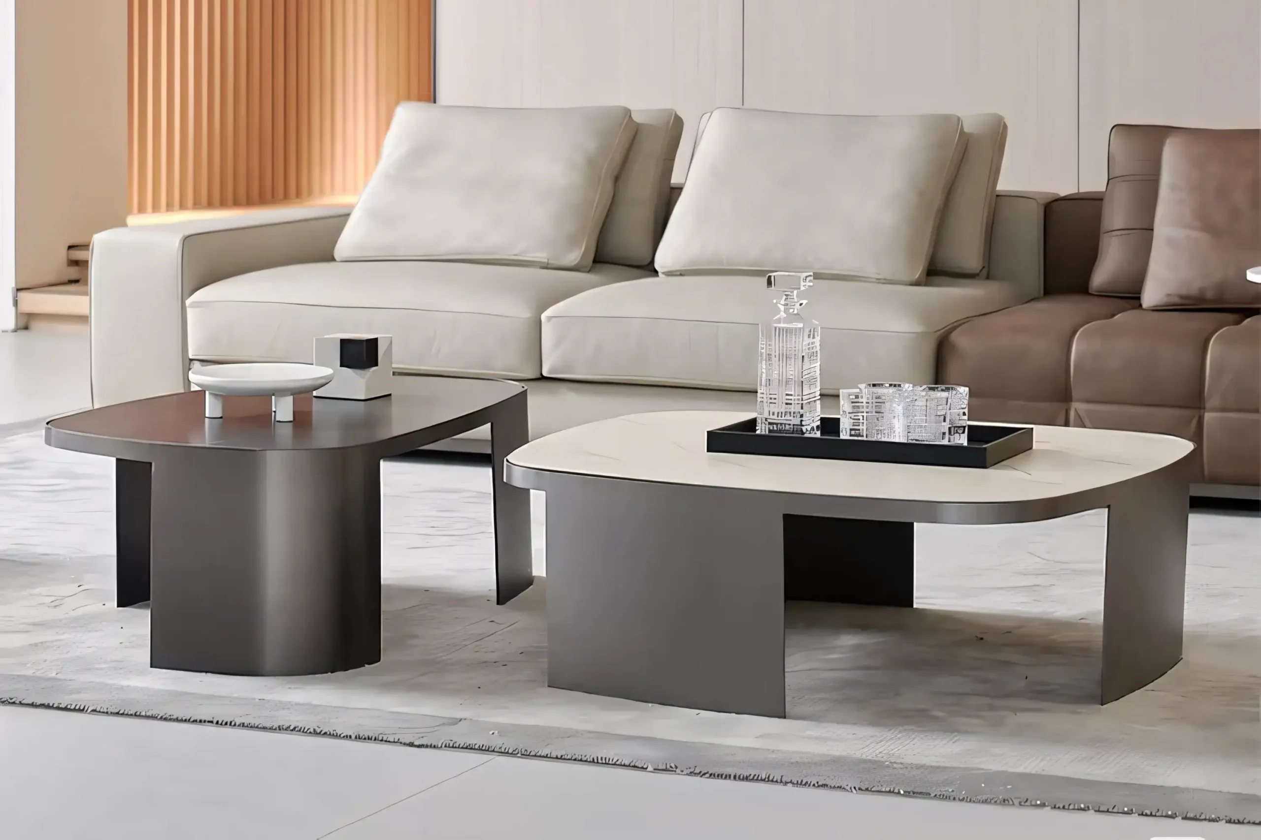 JS-C002 Modern Metal Coffee Table Set (2-2)