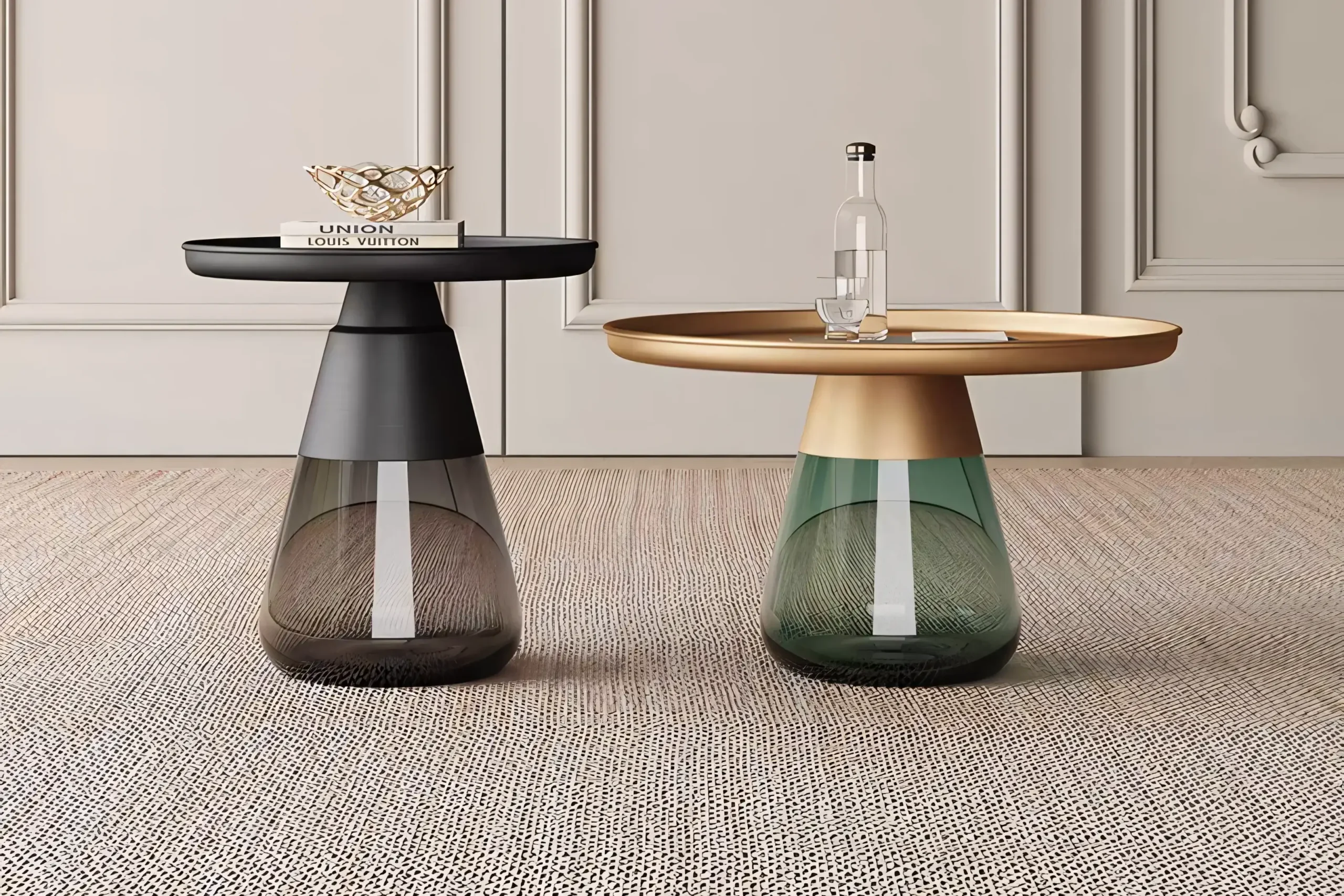 JS-C008 Europe Style Tempered Glass Coffee Table (2-3)