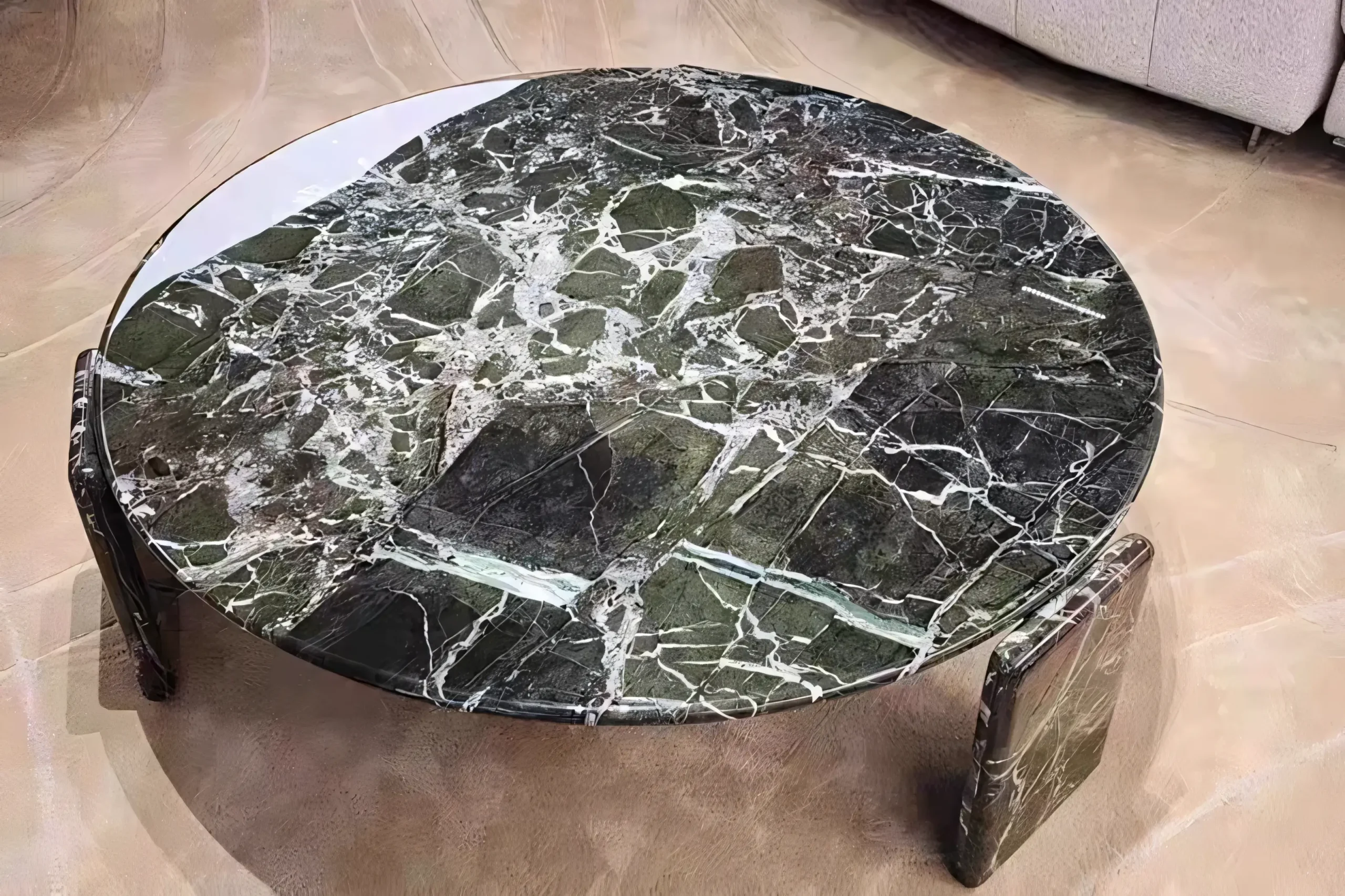 JS-C012 Luxury Natural Marble Round Coffee Table (2-2)