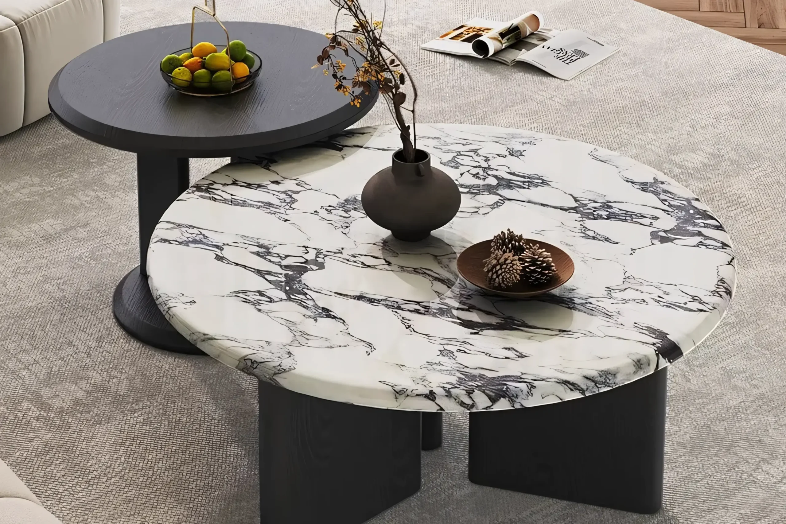 JS-C015 Apartment Furniture Coffee Table Set (2-2)