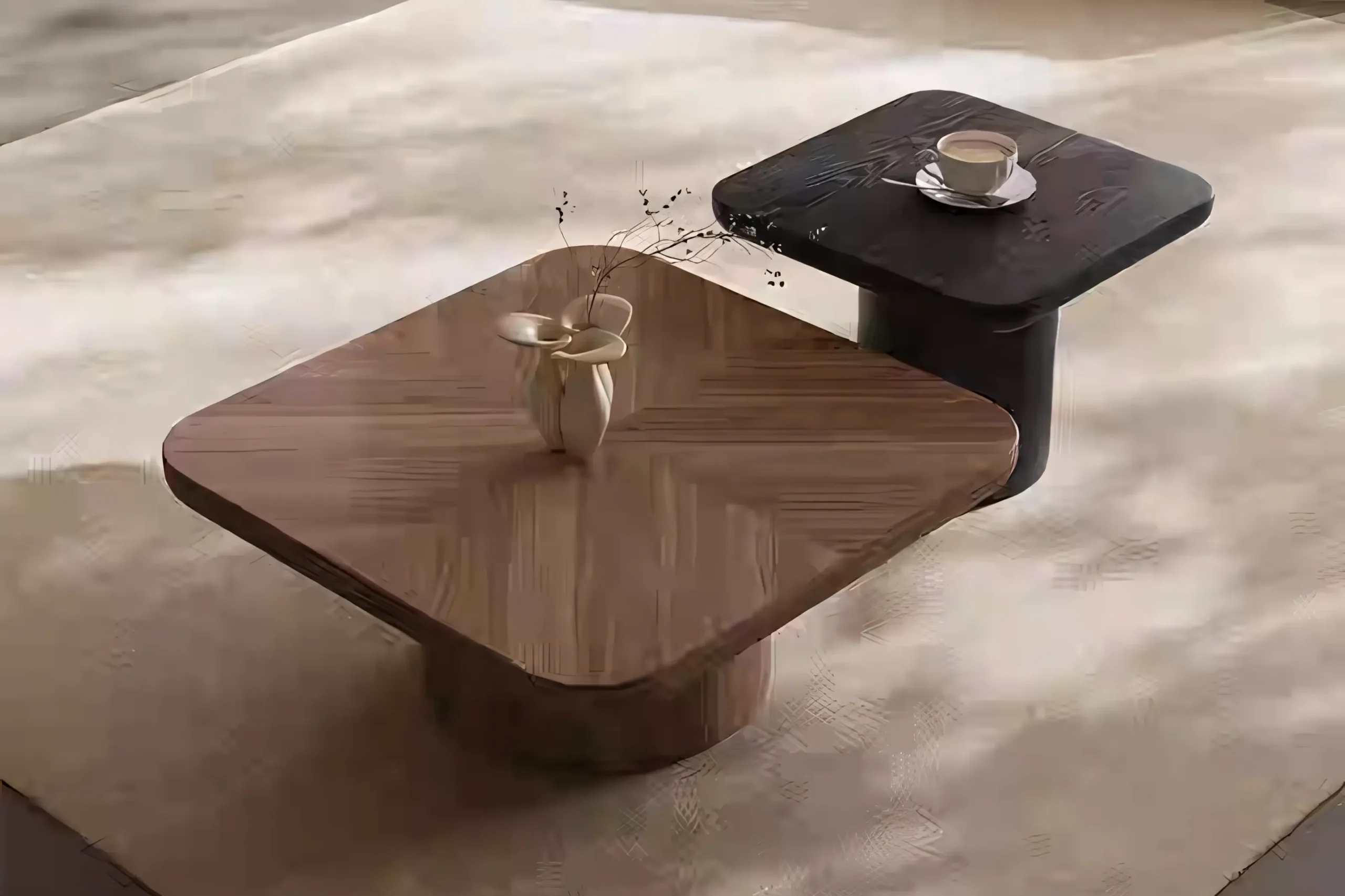 JS-C020 Italian Style Oak Coffee Table (2-2)