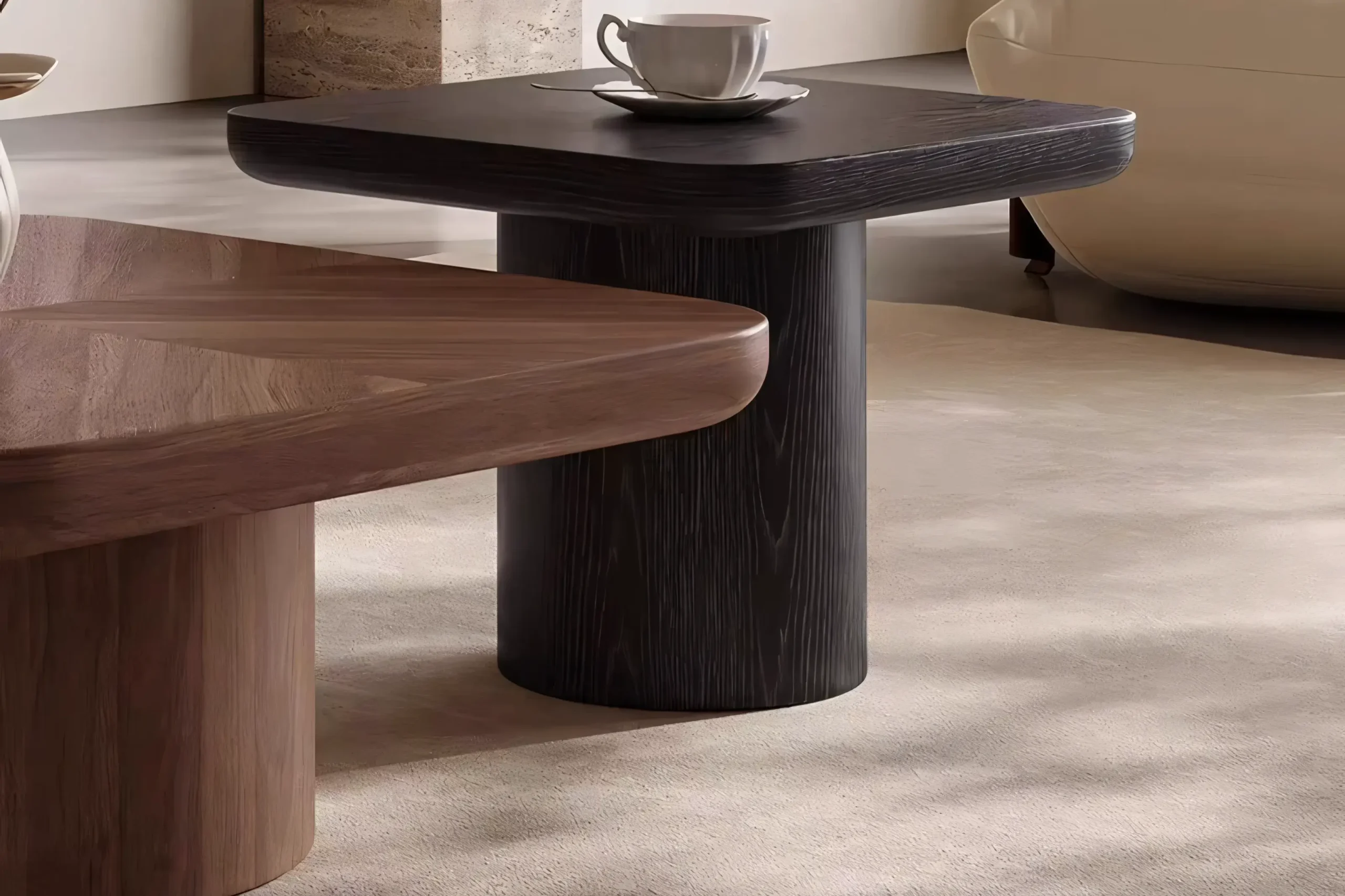 JS-C020 Italian Style Oak Coffee Table (2-3)