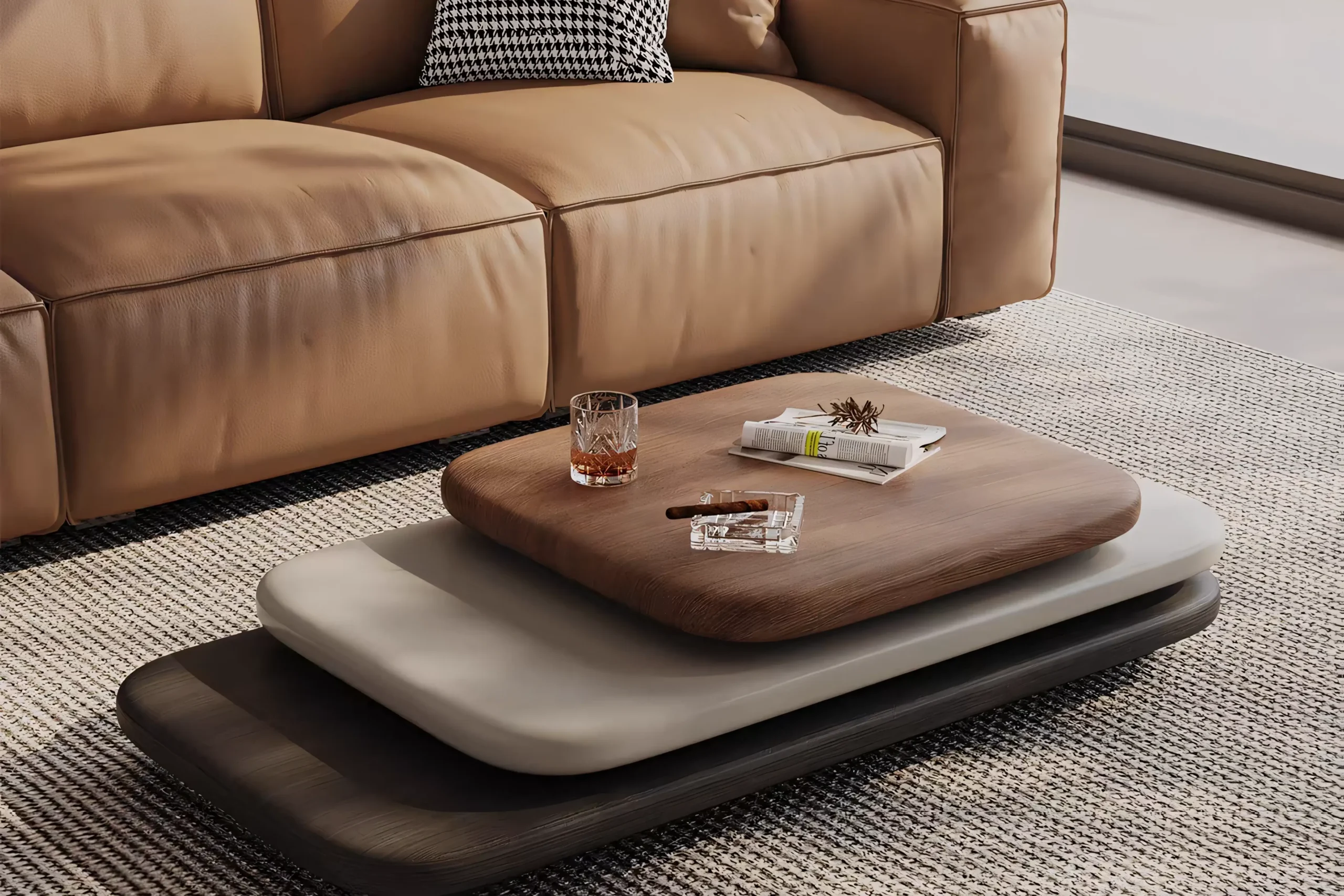 JS-C021 Wooden Affordable Coffee Table (3-1)