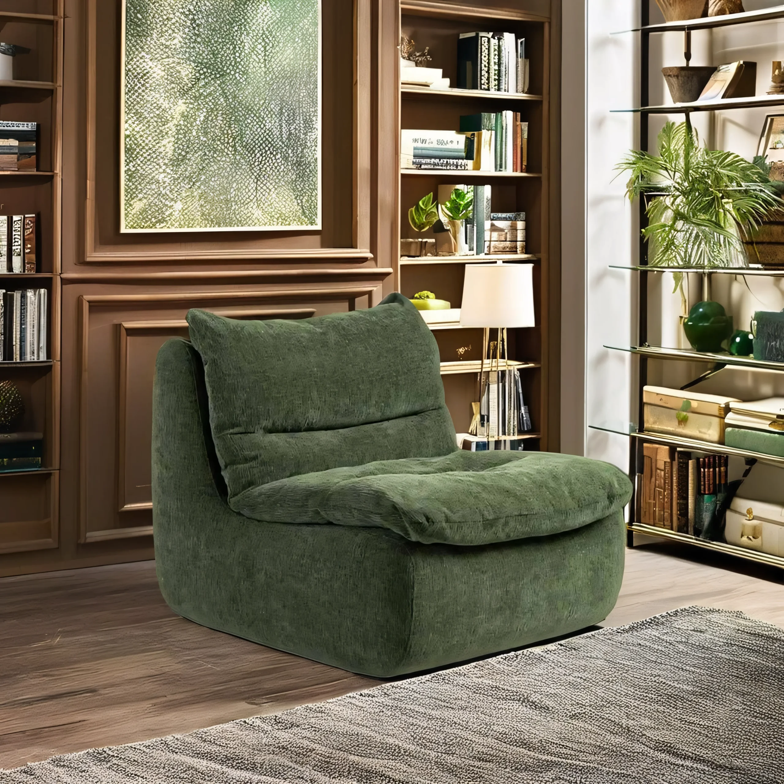 Modern Pleated Floor Sofa Single Seater - Frameless Caterpillar Style - Image 3