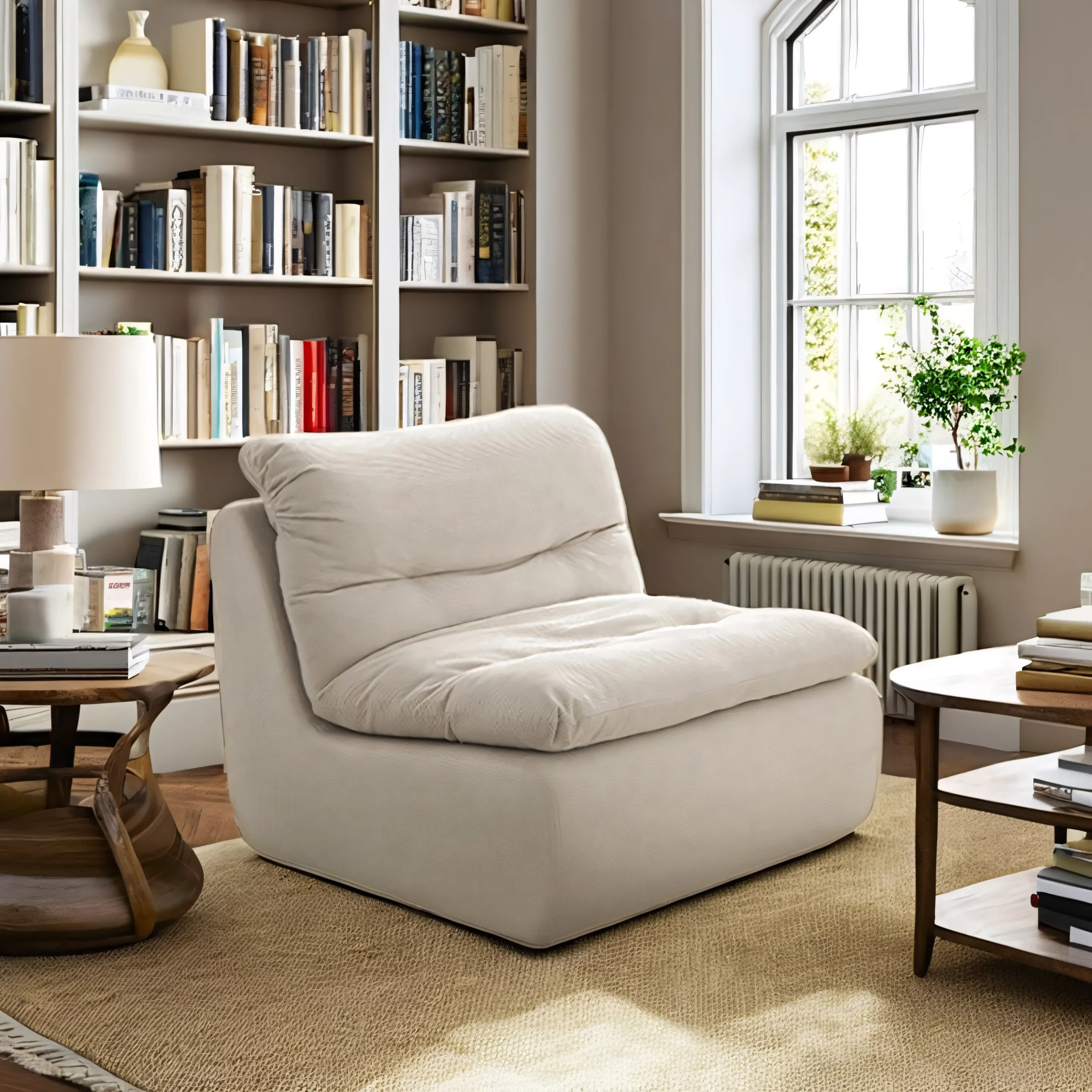 Modern Pleated Floor Sofa Single Seater - Frameless Caterpillar Style - Image 4