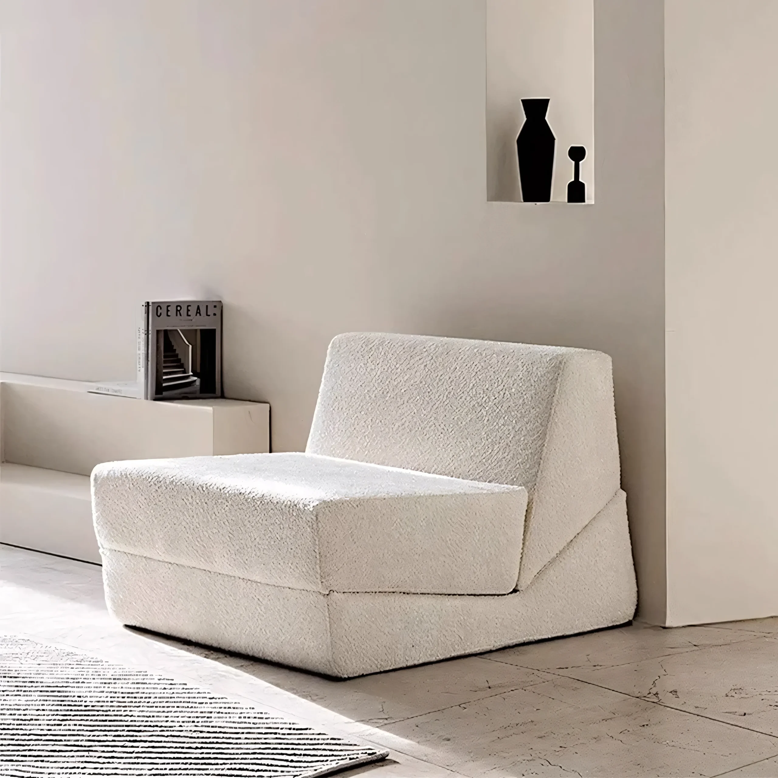 Minimalist Sofa: Free-Standing Backrest & Sculptural Foam Block - Image 8