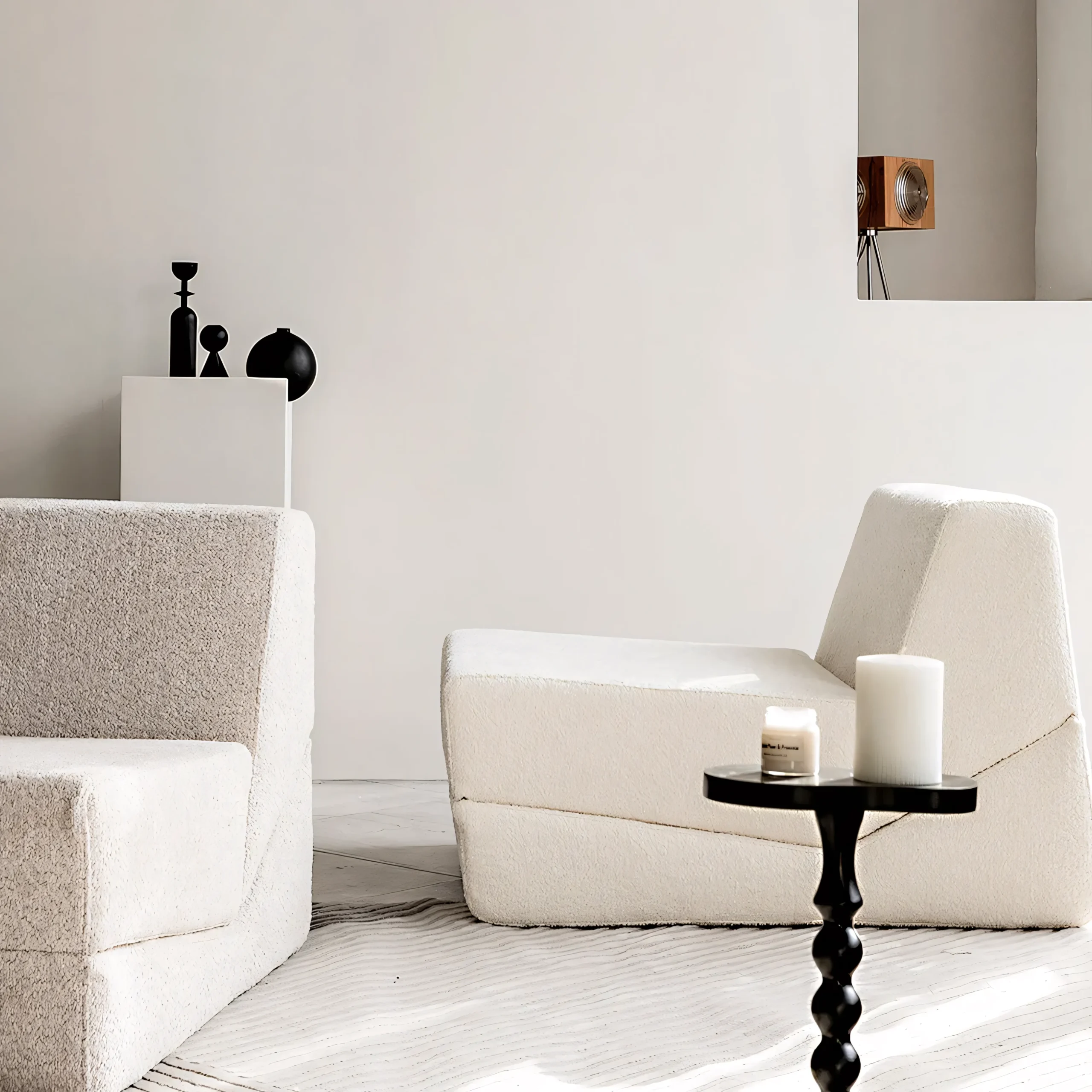 Minimalist Sofa: Free-Standing Backrest & Sculptural Foam Block - Image 6