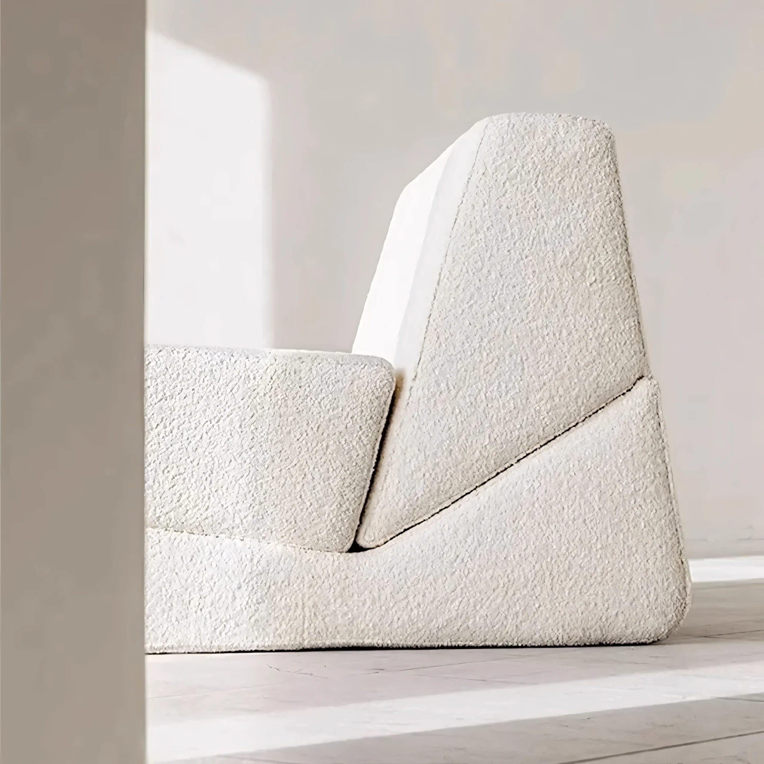 Minimalist Sofa: Free-Standing Backrest & Sculptural Foam Block - Image 5