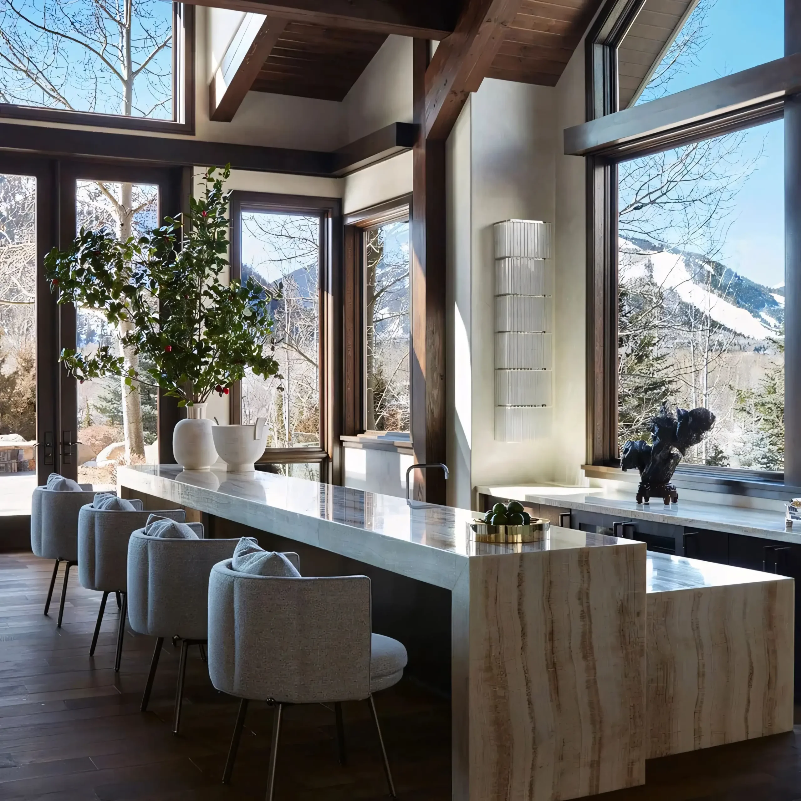 Modern Vertical Channel Tufted Dining Chair with Metal Legs - Image 3