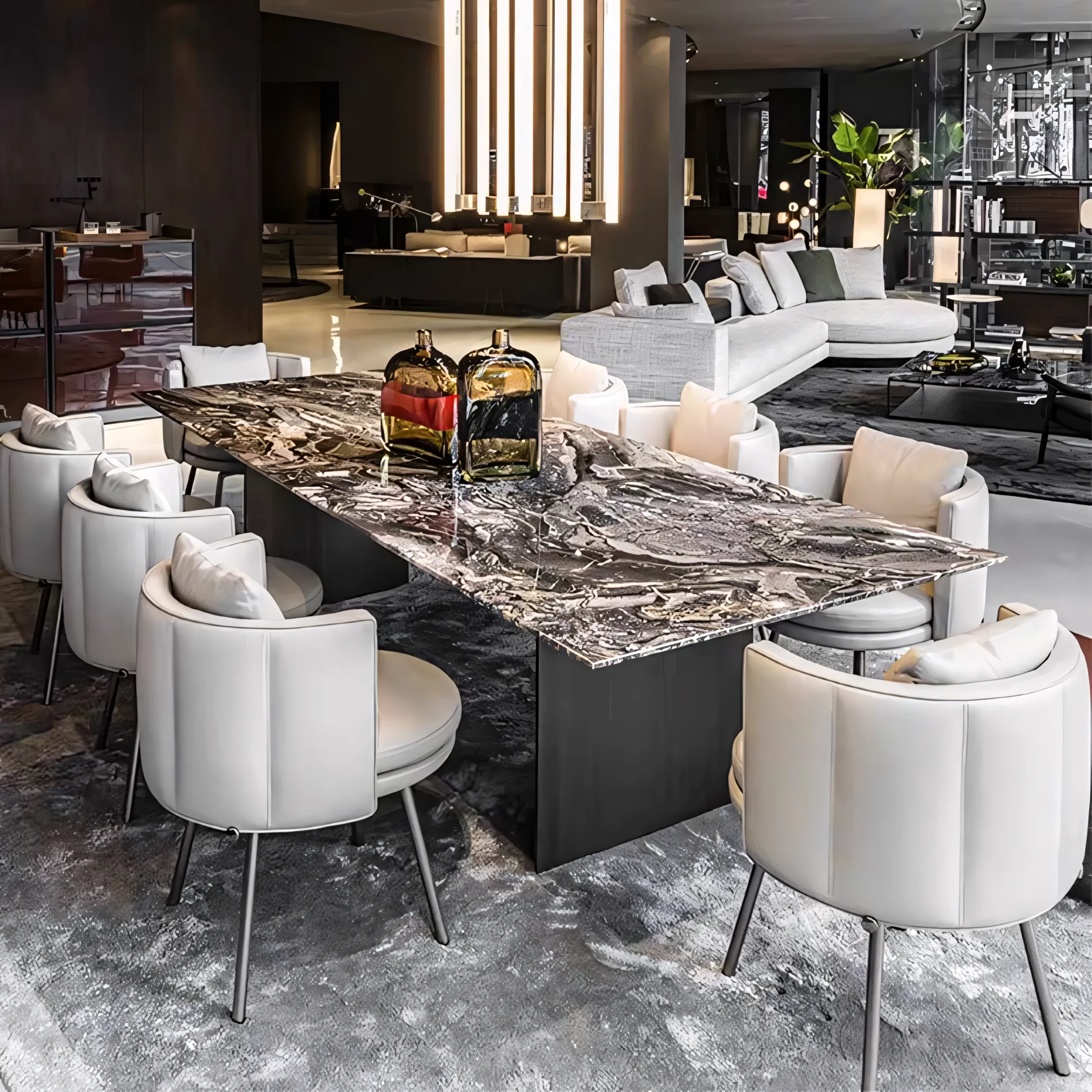 Modern Vertical Channel Tufted Dining Chair with Metal Legs - Image 4