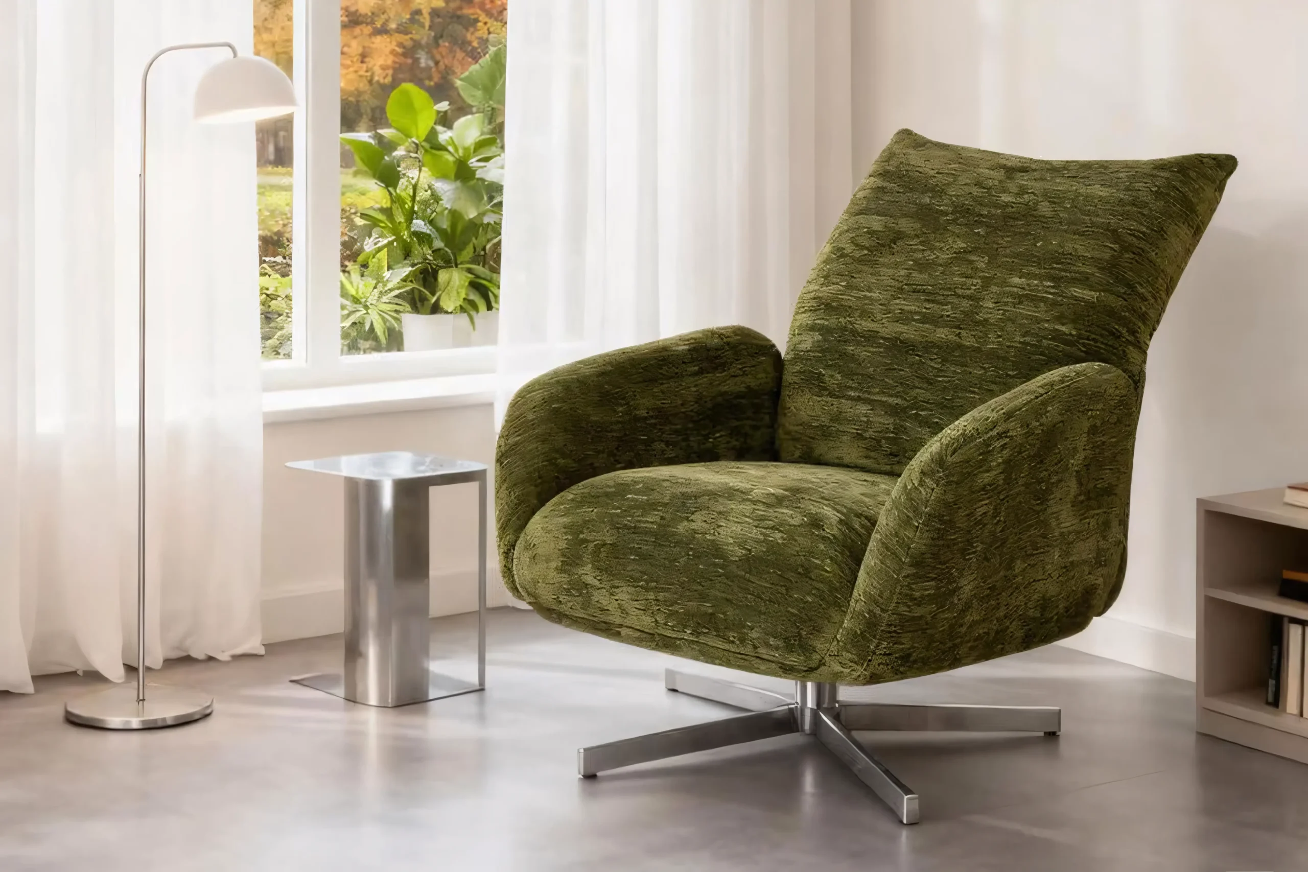 JS-L005 Swivel armchair and ottoman (2-1)