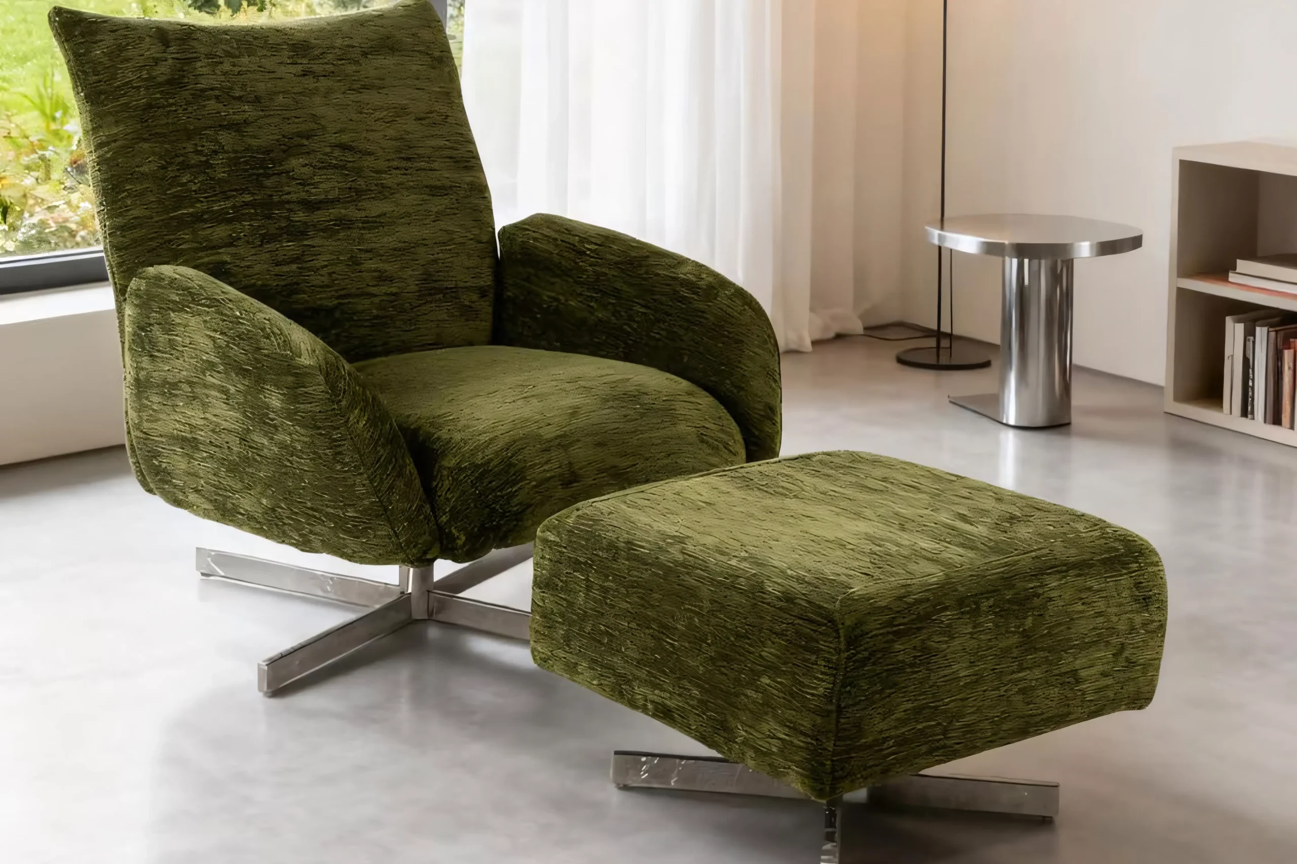 JS-L005 Swivel armchair and ottoman (2-6)
