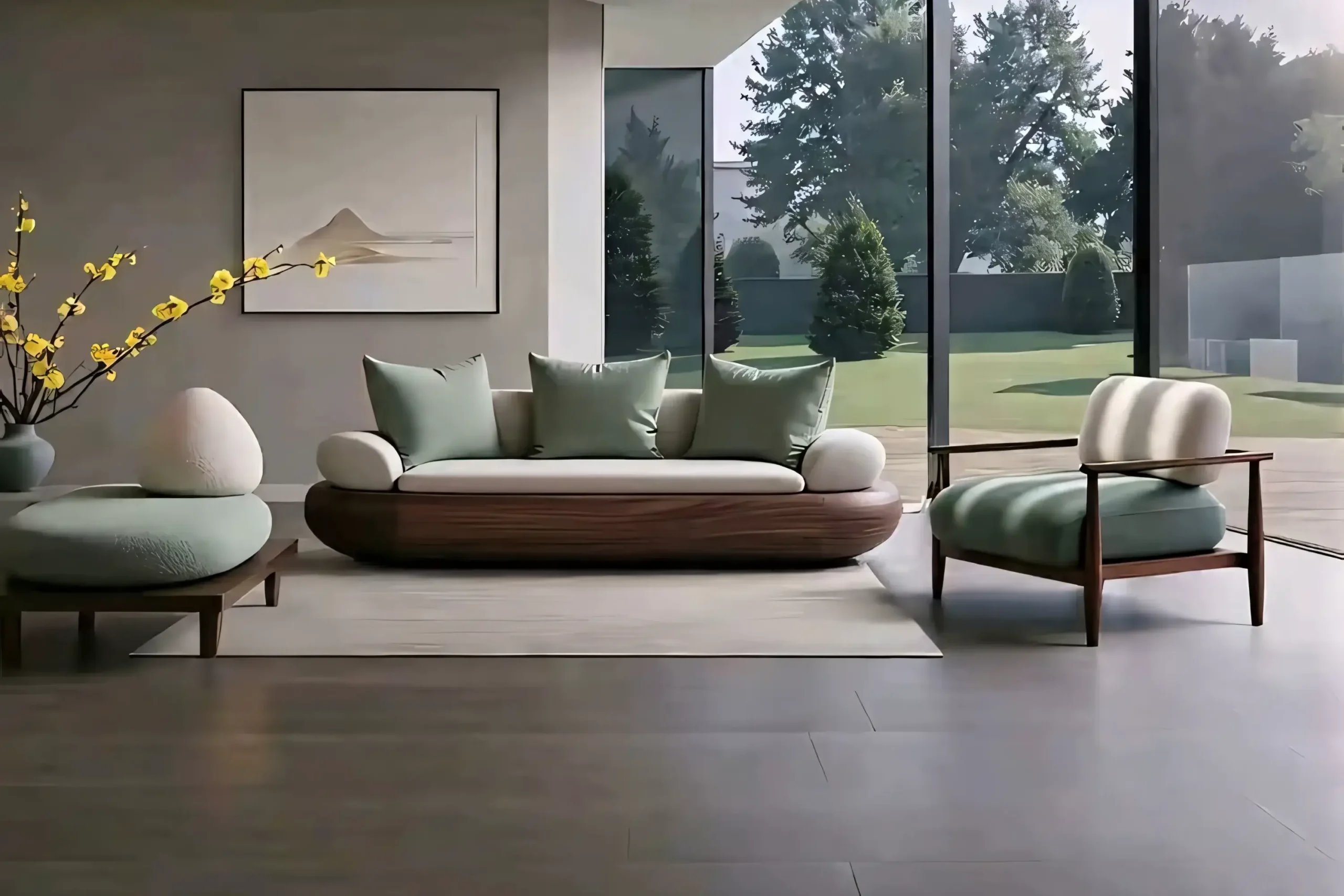 JS-L020 Wooden Frame Chaise Lounge (3-1)