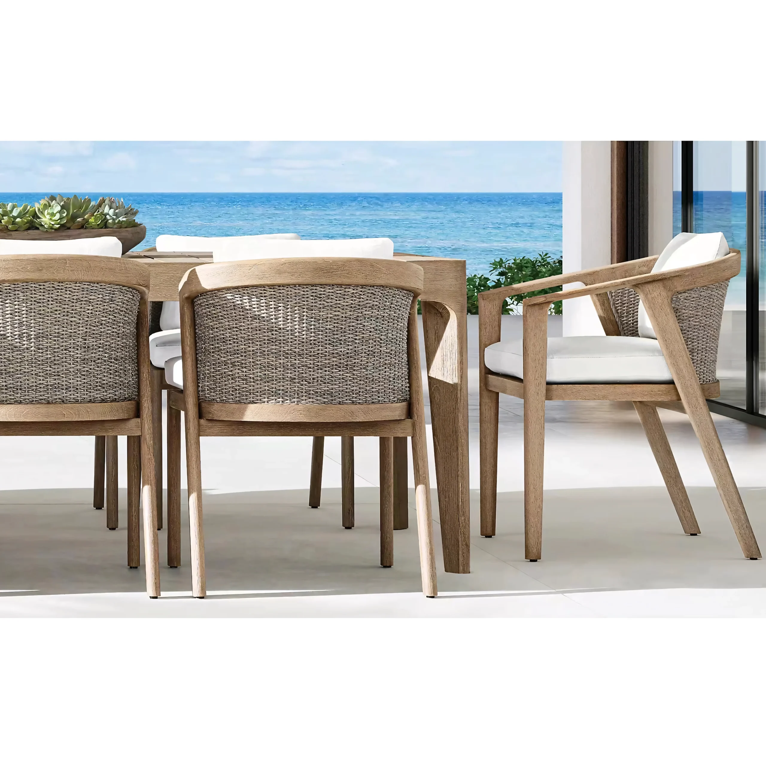 Japandi Style Teak & Woven Cord Outdoor Suite - Image 3