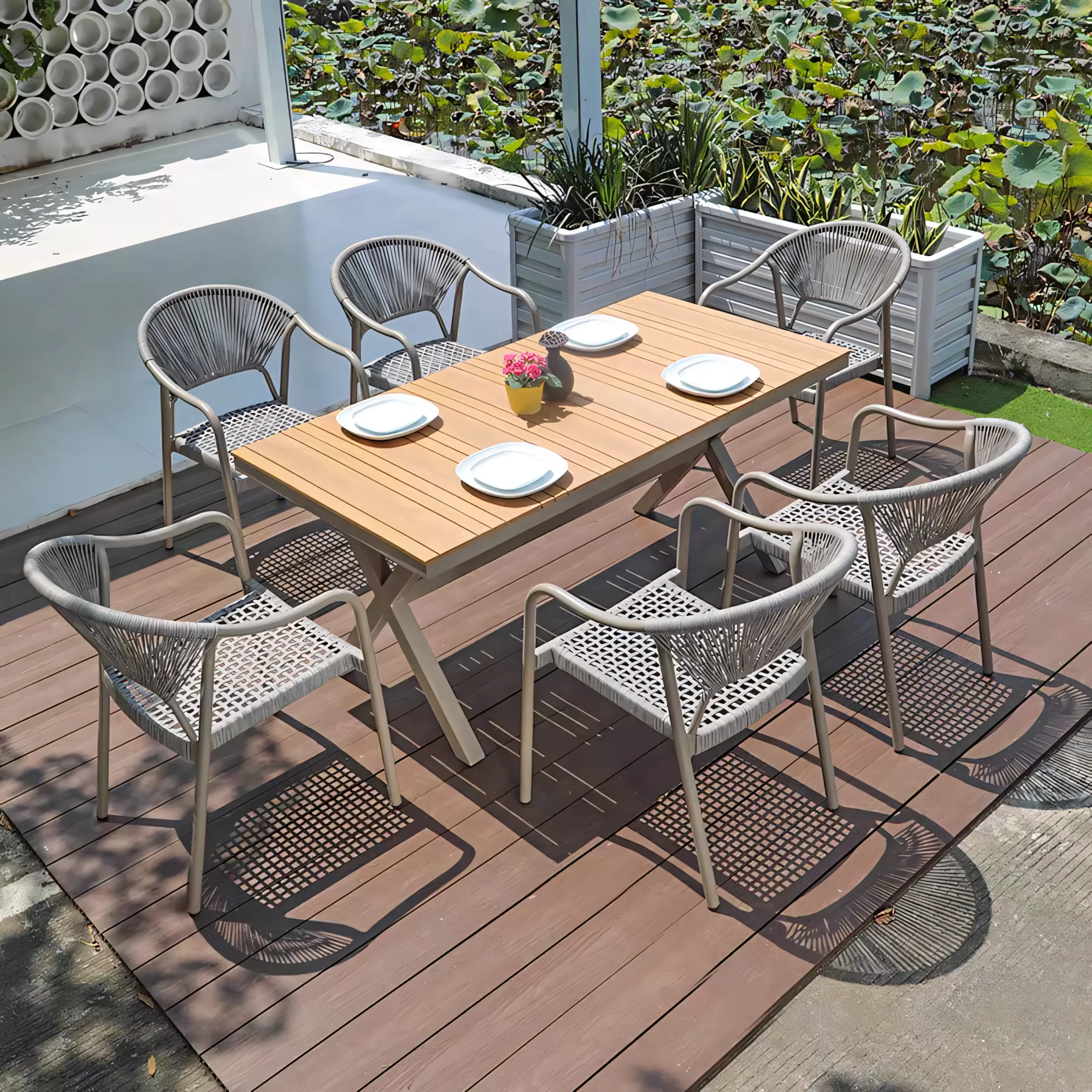 JS-OD0640 Rattan Furniture Table And Chair (5)