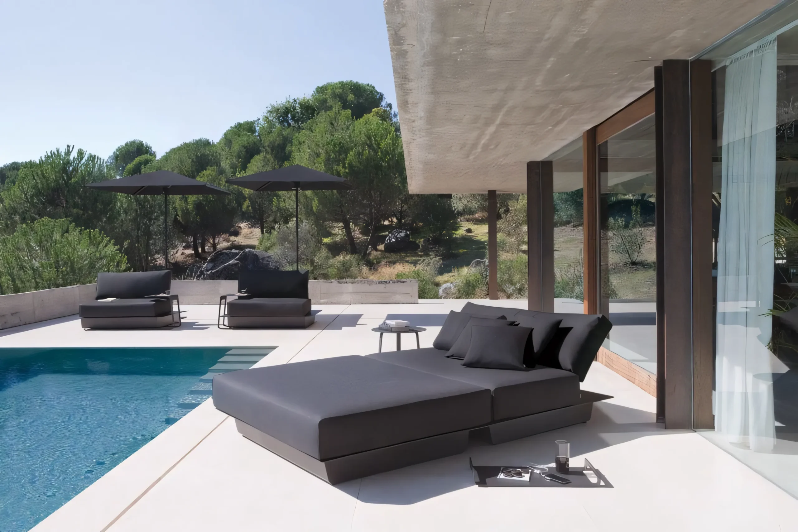 JS-ODL0224 Hot Selling Teak Wood Double Daybed (7)