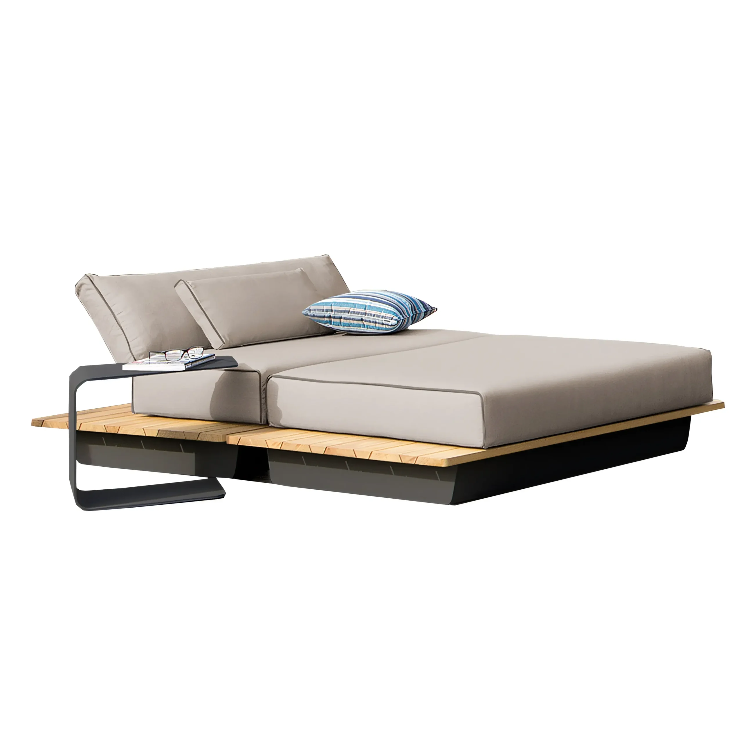 Muse Minimalist Grade A Teak Double Daybed | Floating Aluminum Platform - Image 2