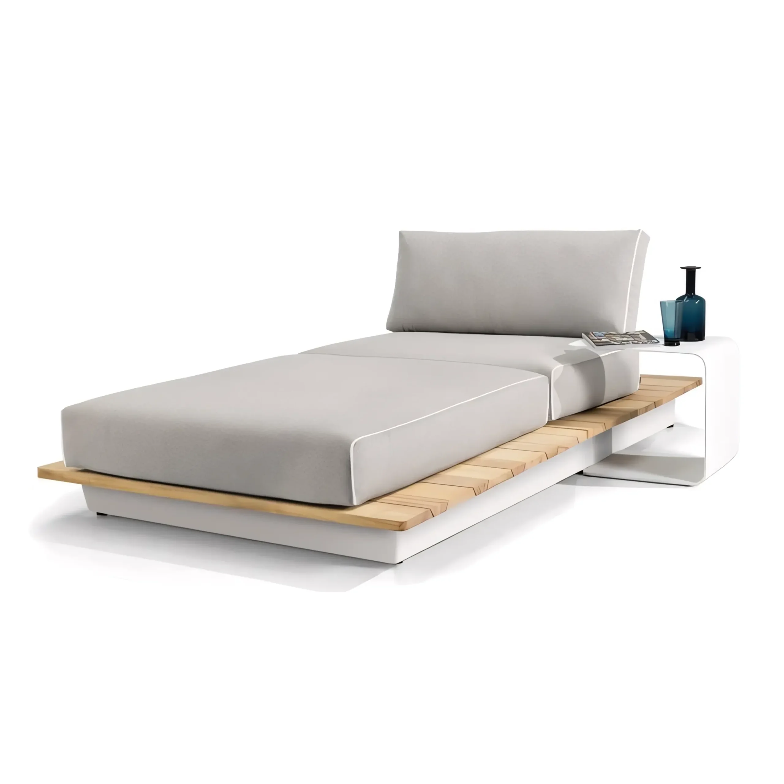 Muse Minimalist Grade A Teak Double Daybed | Floating Aluminum Platform - Image 4