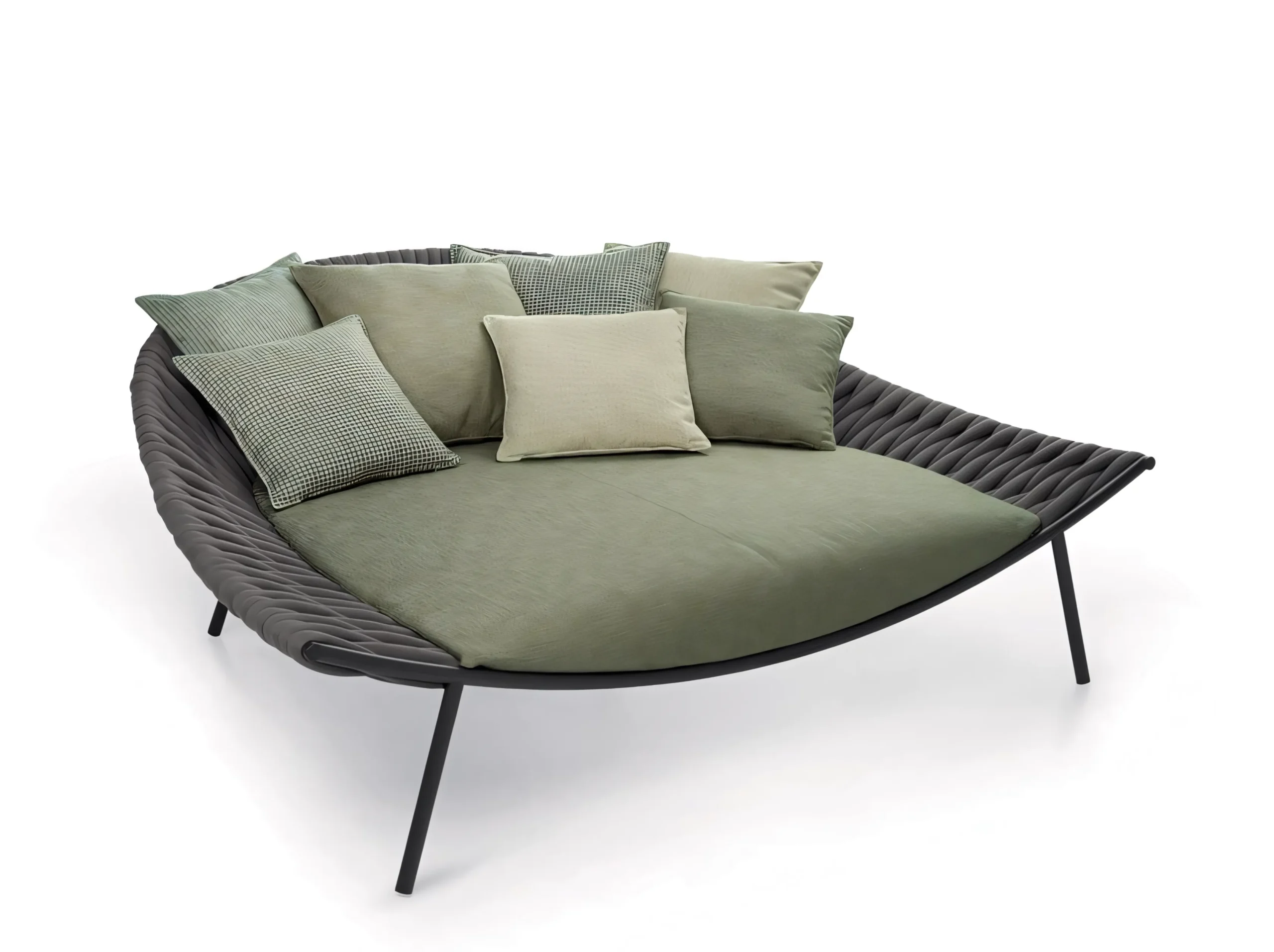 JS-ODL0353 Villa Hotel Aluminum Rope Weave Daybed (1)