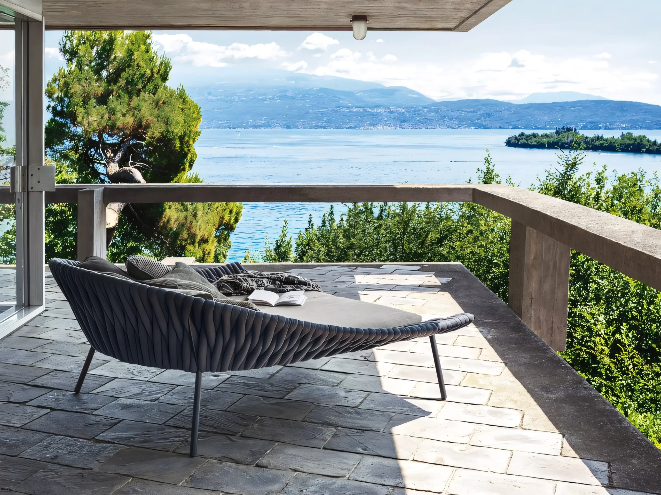 JS-ODL0353 Villa Hotel Aluminum Rope Weave Daybed (3)