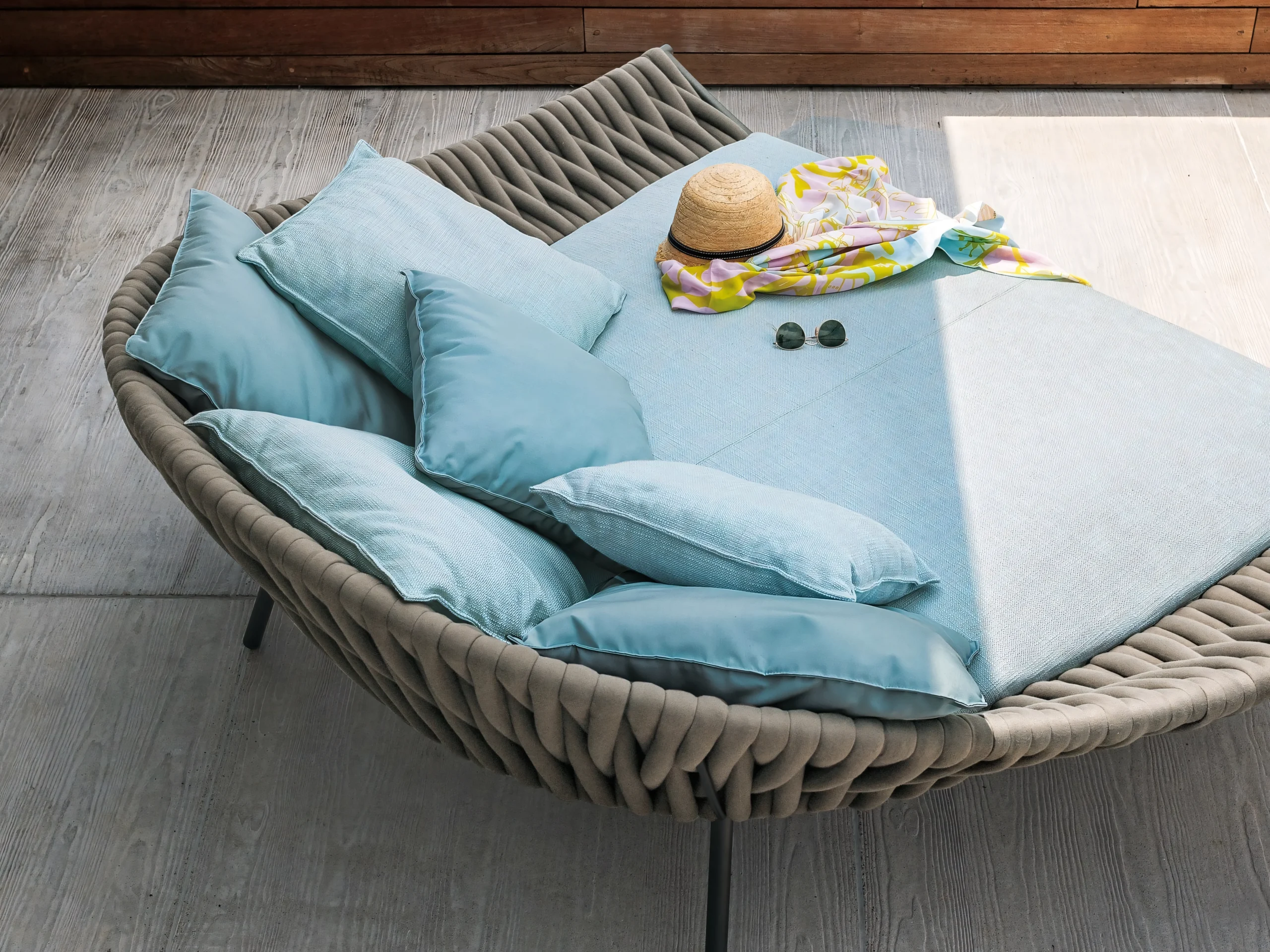 JS-ODL0353 Villa Hotel Aluminum Rope Weave Daybed (6)