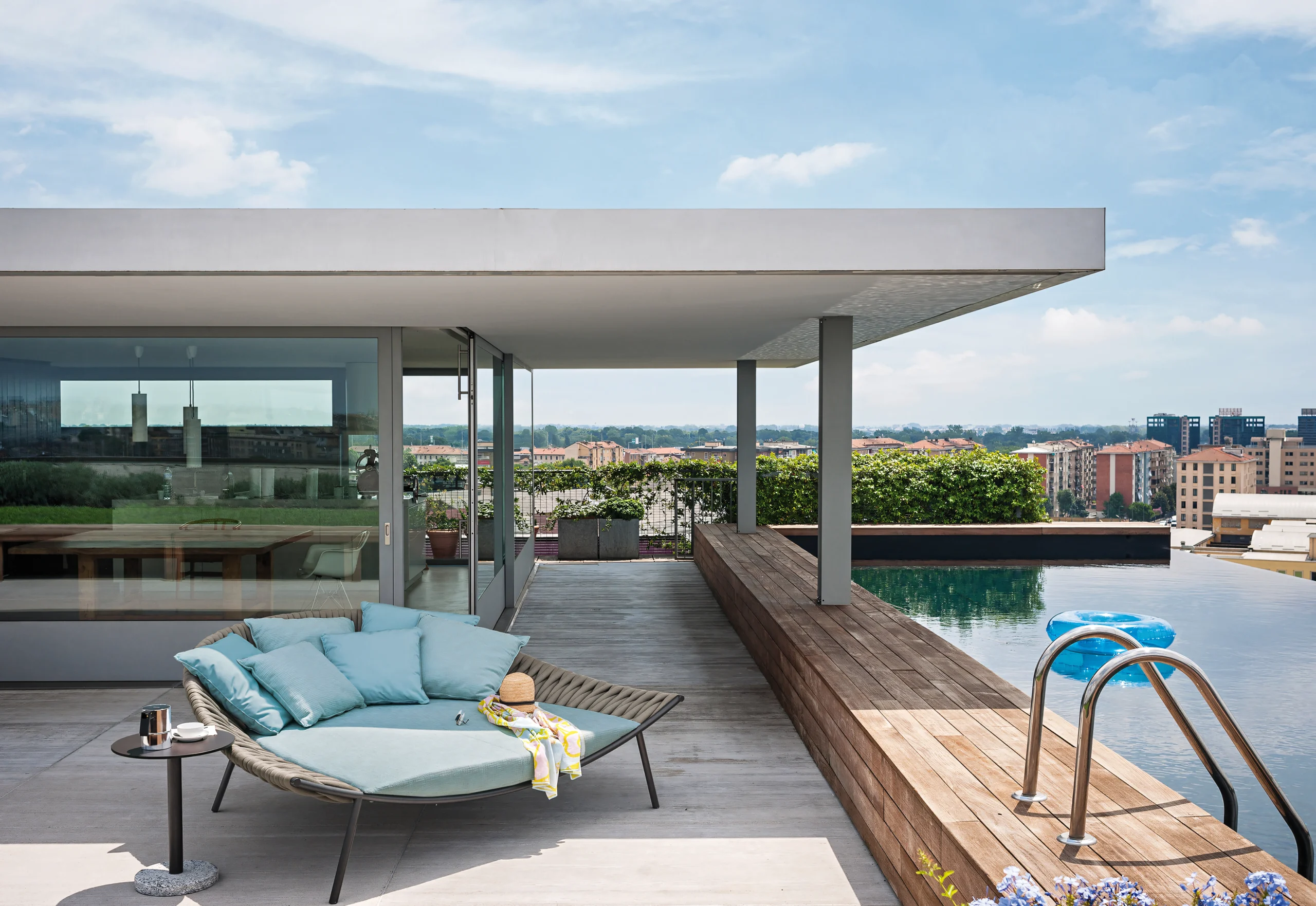 JS-ODL0353 Villa Hotel Aluminum Rope Weave Daybed (7)