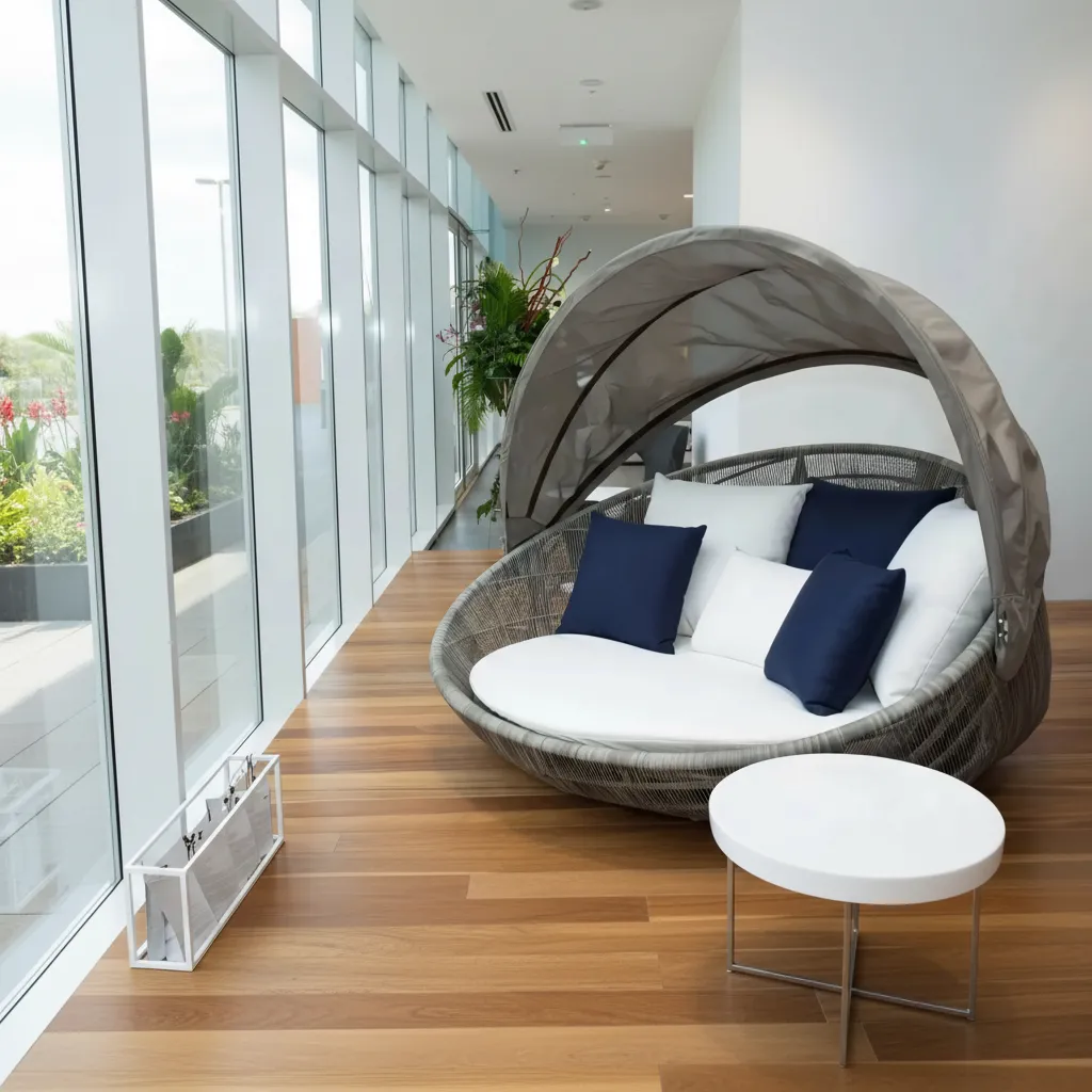 Modern Resort Style Rattan Sunbed Lounger | All-Weather Weave & Quick Dry Foam Cushion - Image 3