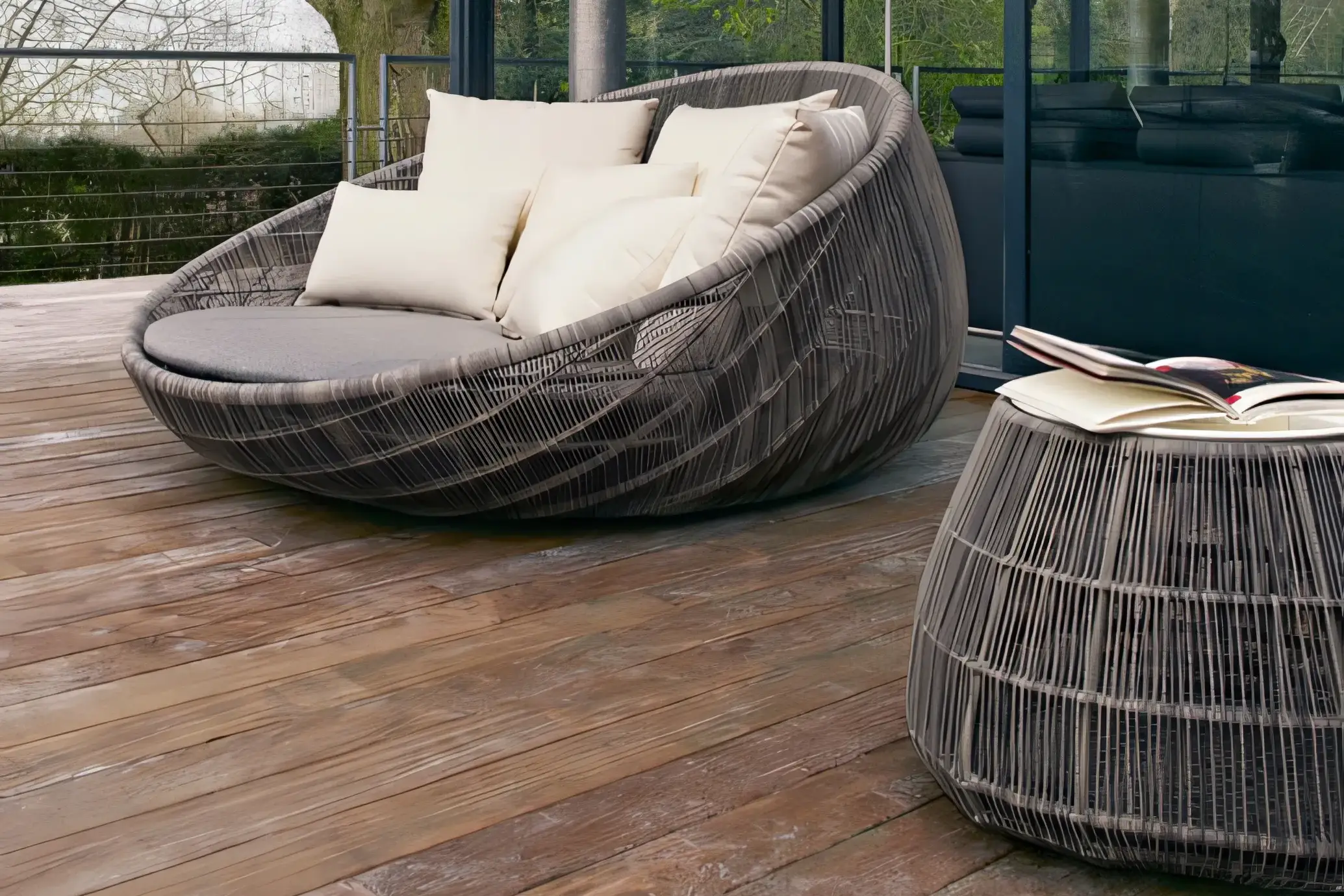 JS-ODL0444 Luxury Outdoor Wicker Daybed (2-3)