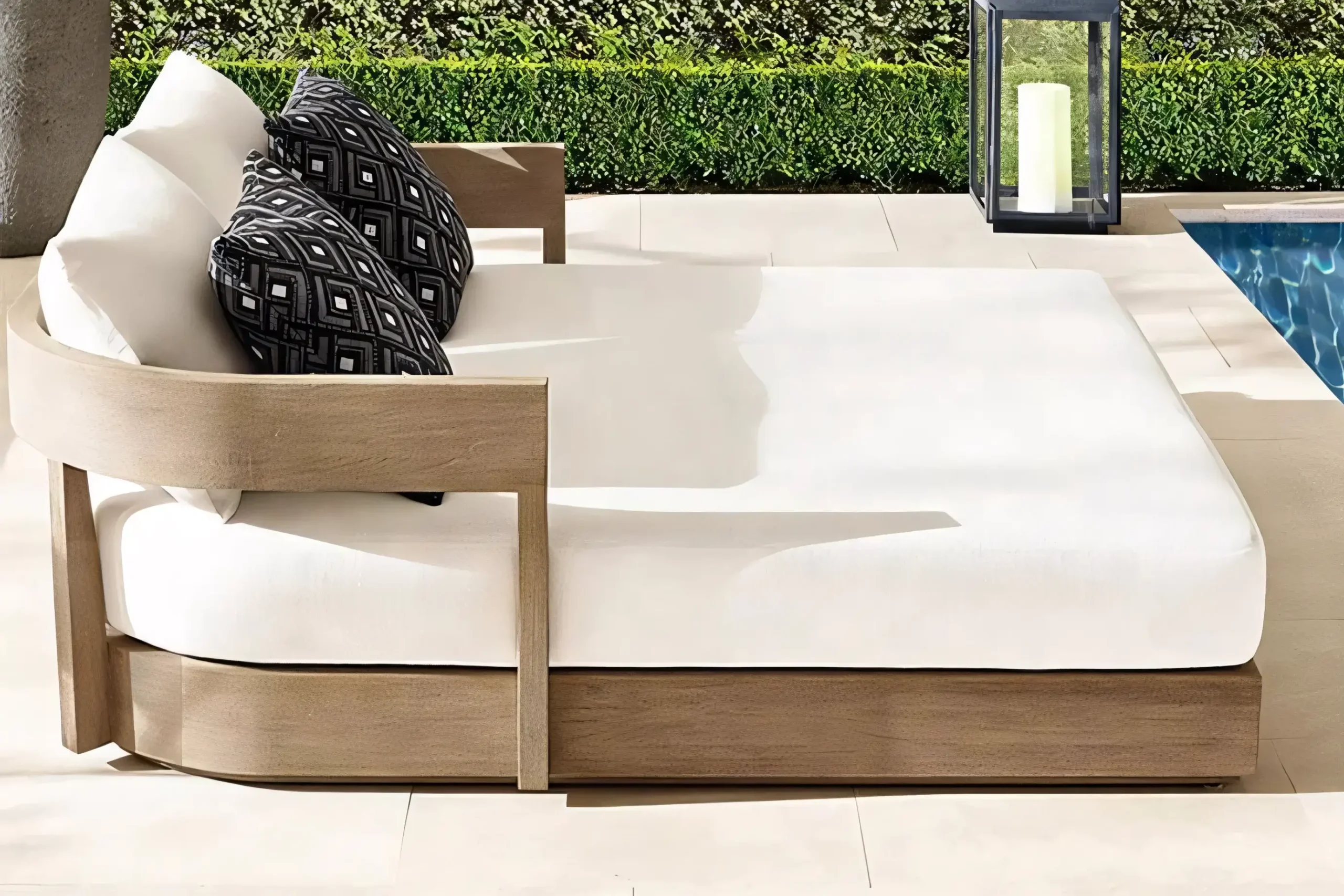 JS-ODL0731 High Quality Outdoor Furniture Teak Wood Chaise (2-2)