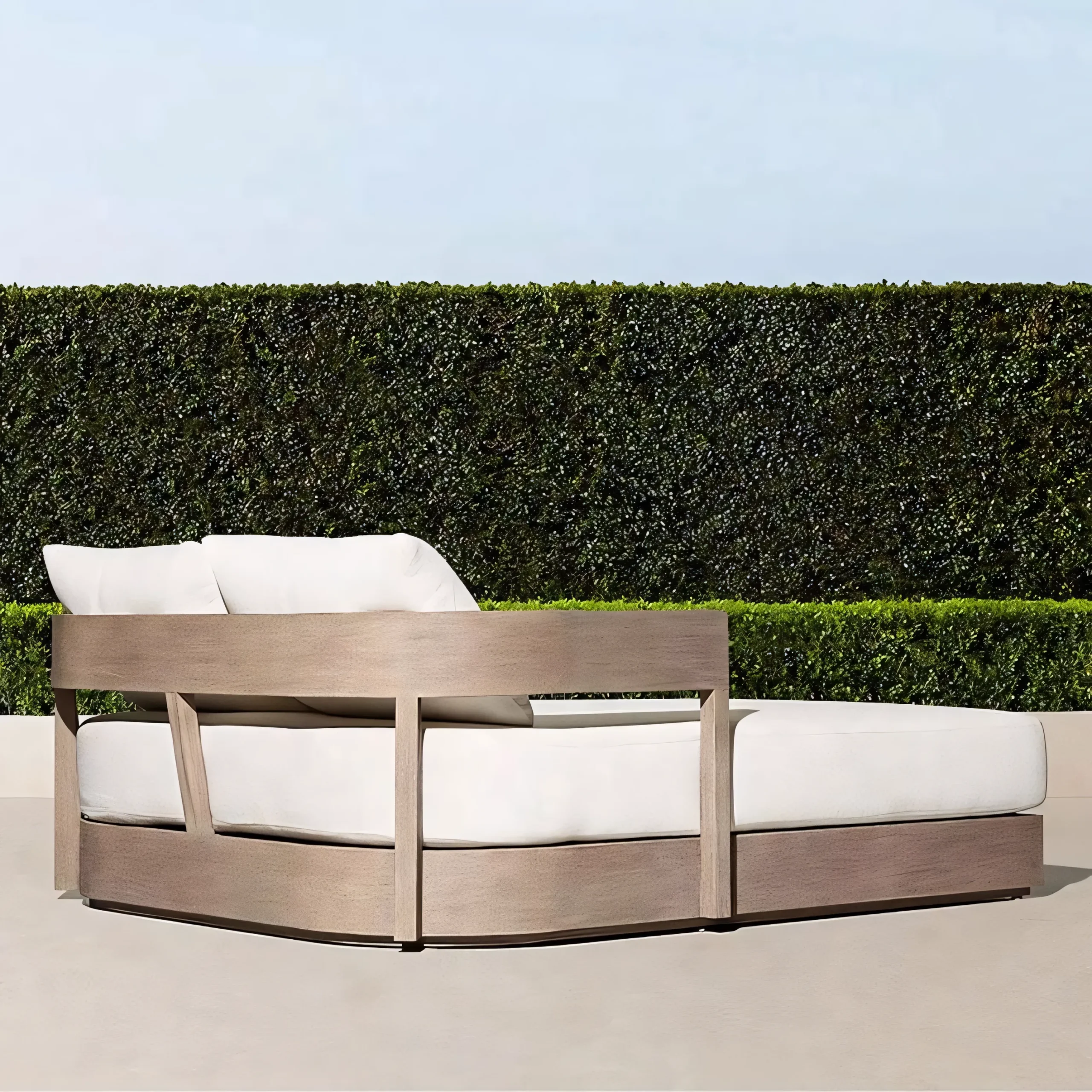 Luxury Modern Teak Garden Daybed | Minimalist Low-Profile Double Lounger - Image 3