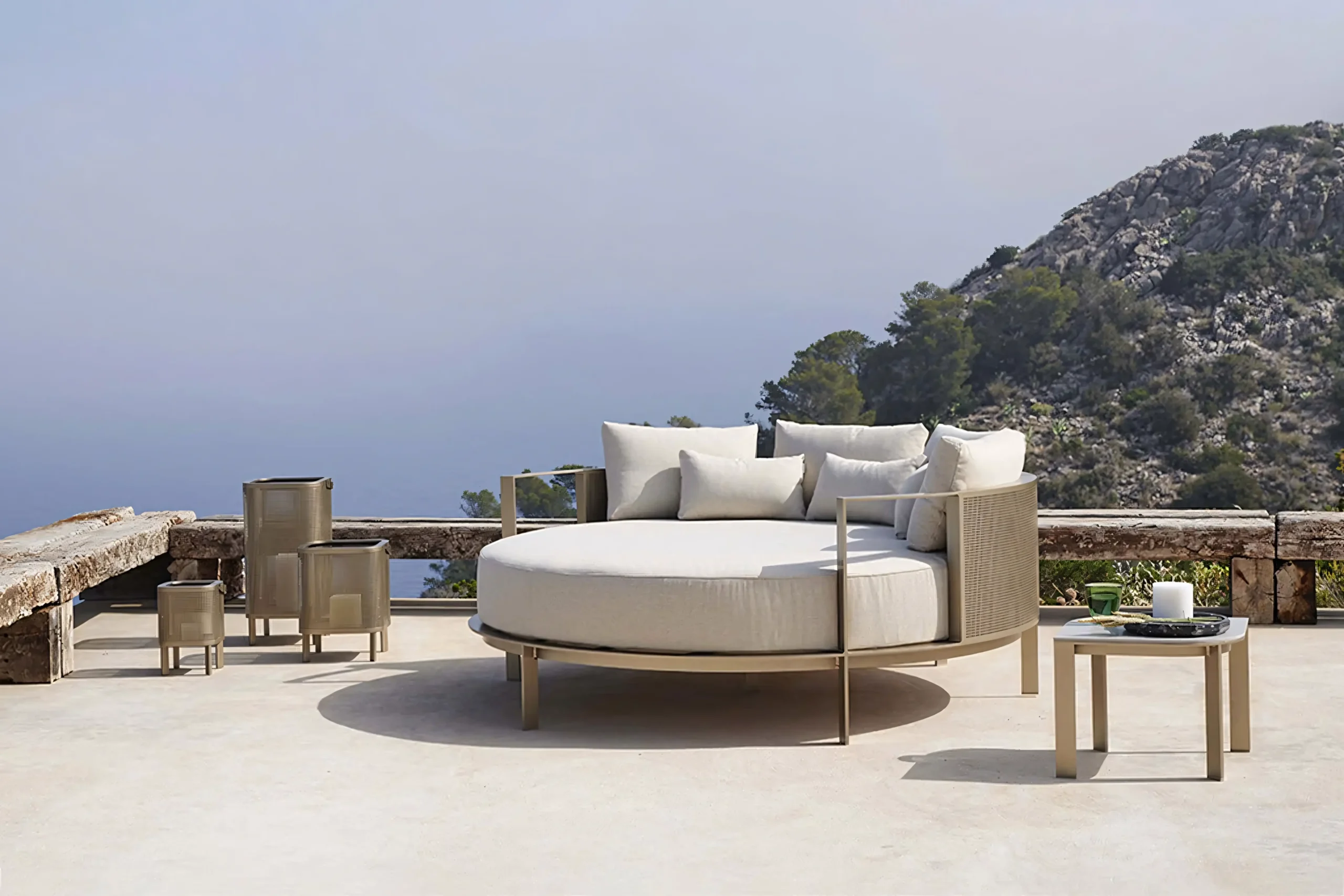 JS-ODL0776 High End Aluminum Beach Outdoor Daybed (3-5)