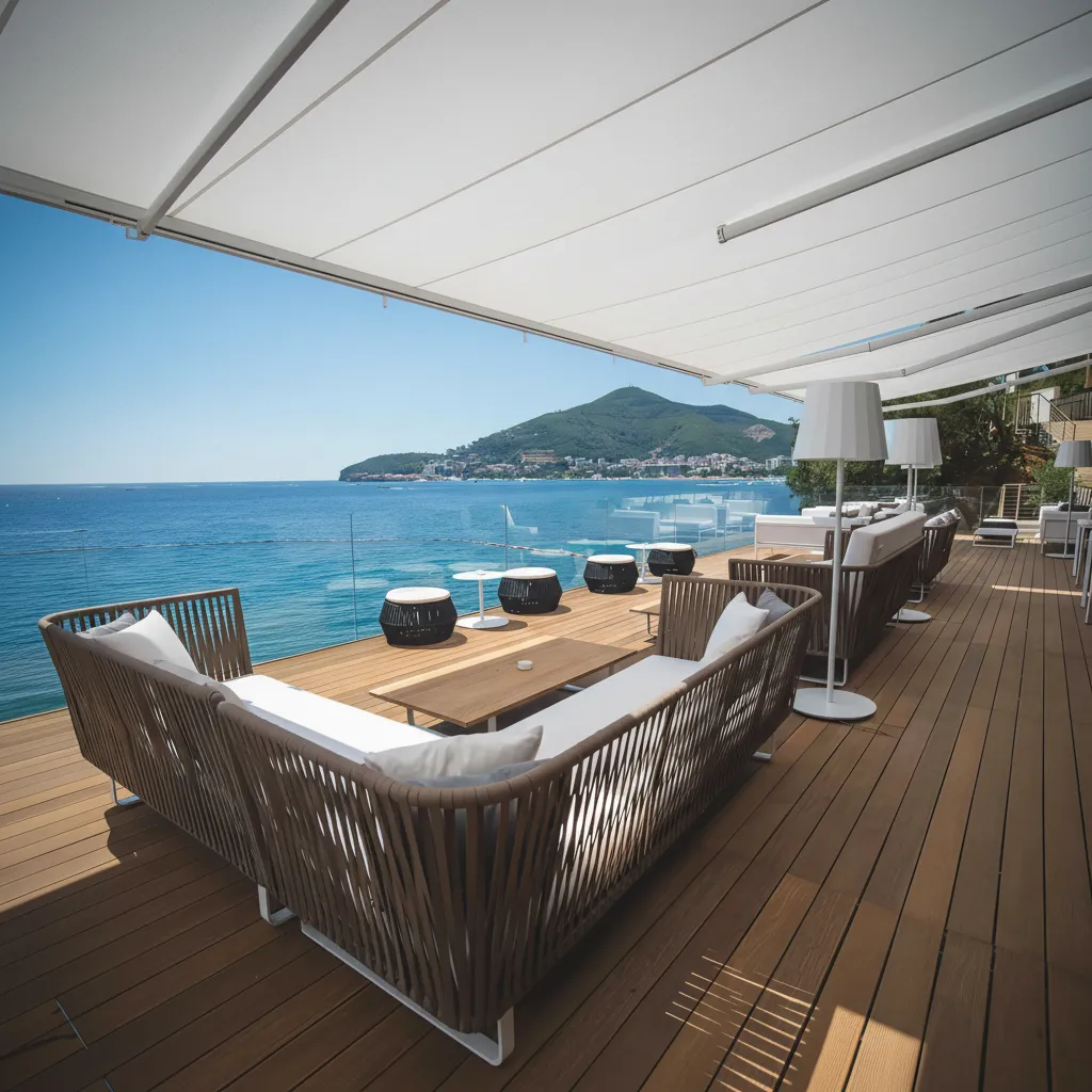 Modern Italian Style Vertical Rope Outdoor Sectional Sofa Set - Minimalist Aluminum Estate Collection - Image 2