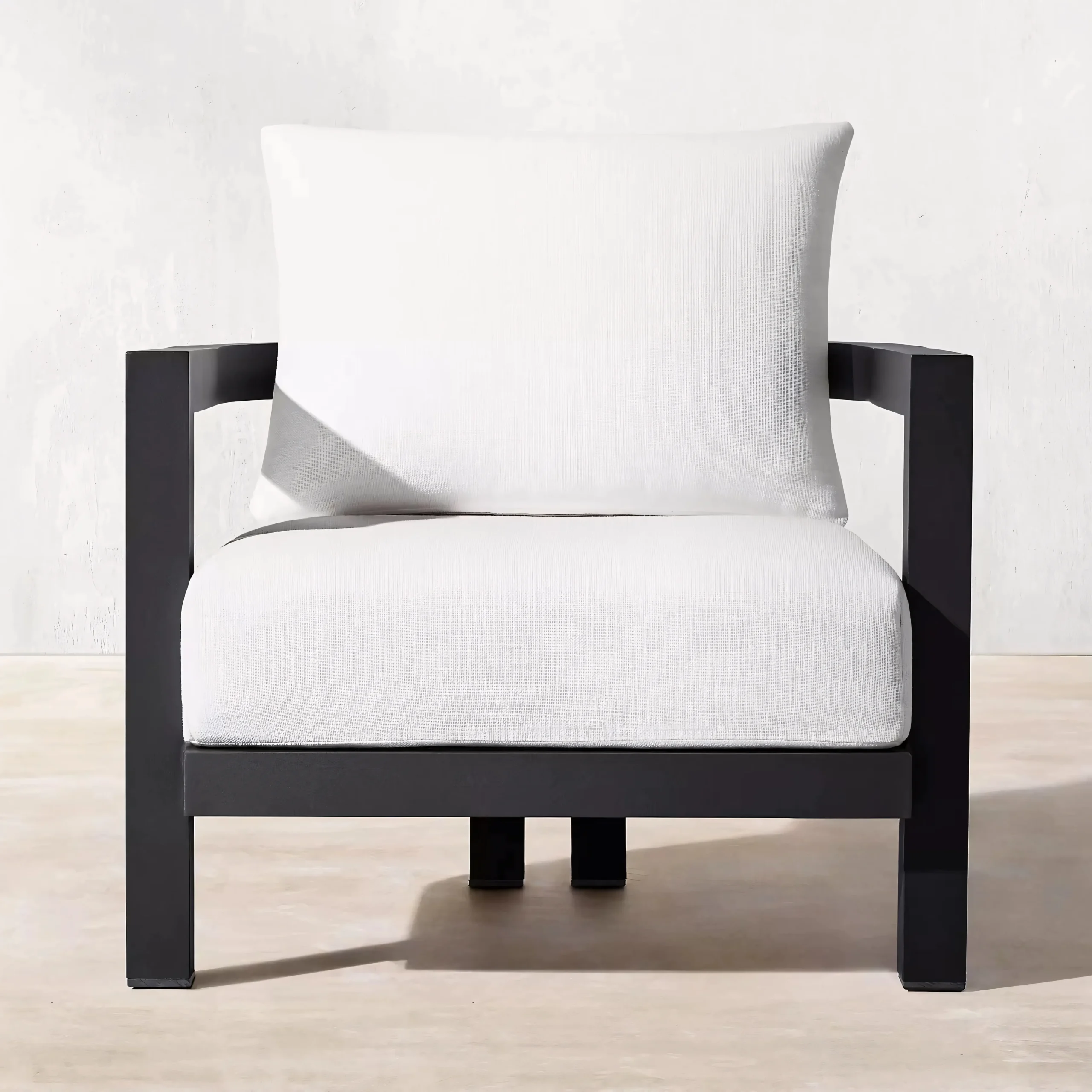 Minimalist Linear Outdoor Living Group – Matte Black Aluminum Frame with Deep Seating - Image 2