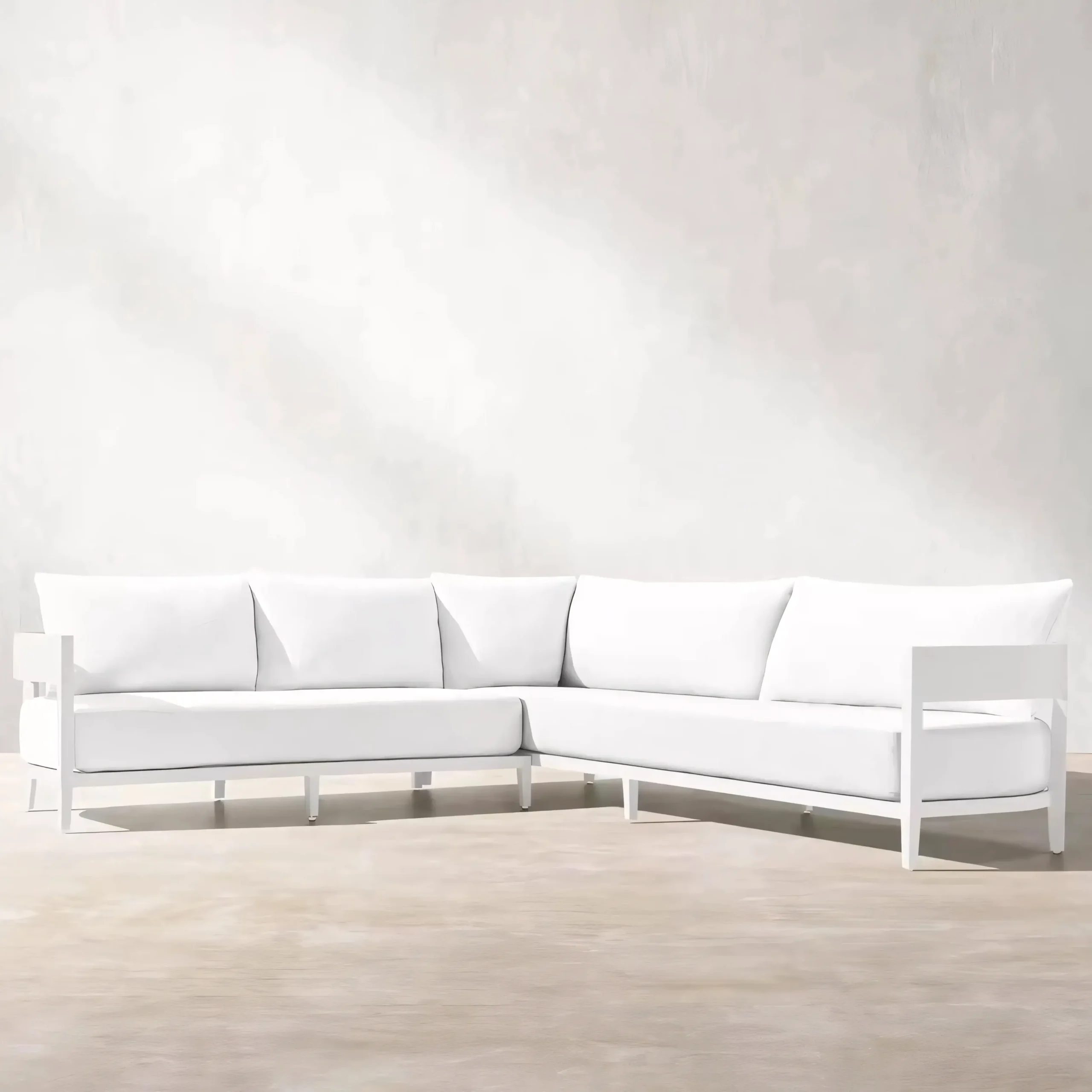 Modern Box-Frame Aluminum Outdoor Modular Sectional Sofa Set - Image 3