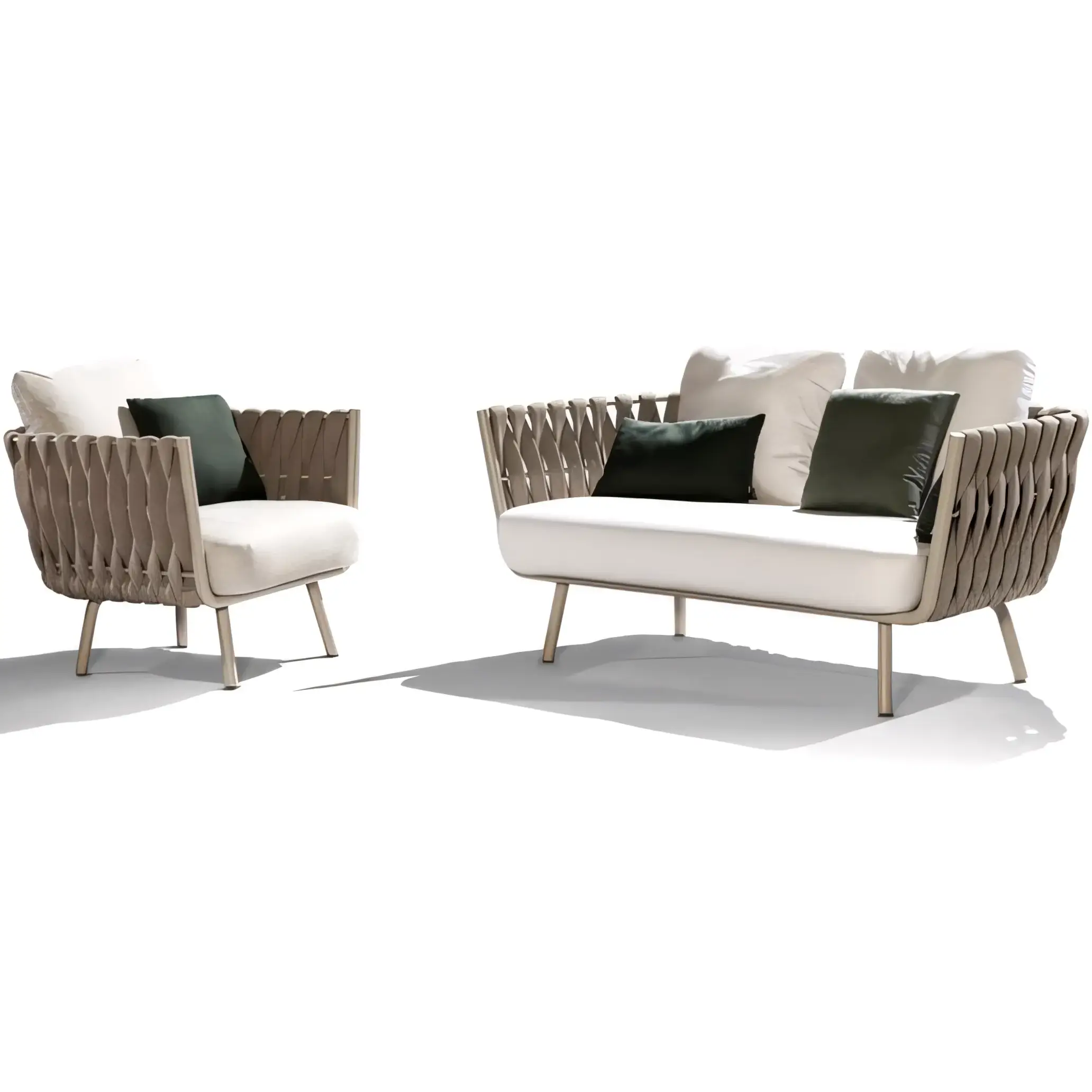 Luxury Italian Style Chunky Rope Garden Lounge Suite - Image 10