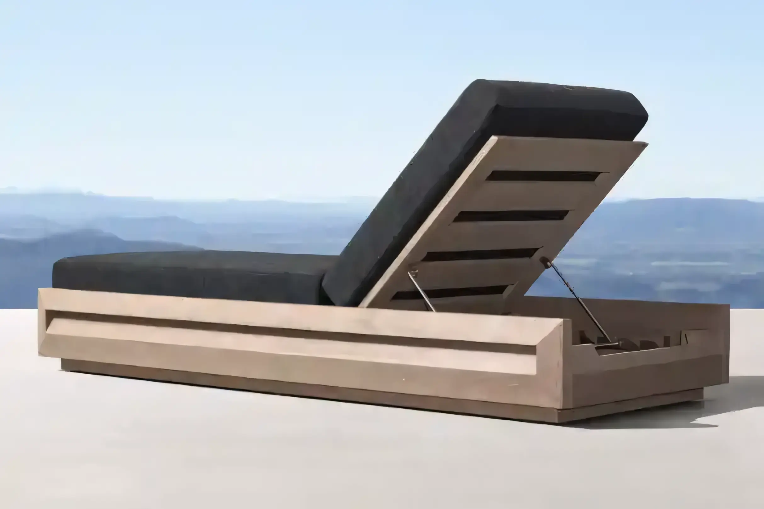 JS-OSL0056 Modern Garden Teak Wood Lounge Chaise (2-3)