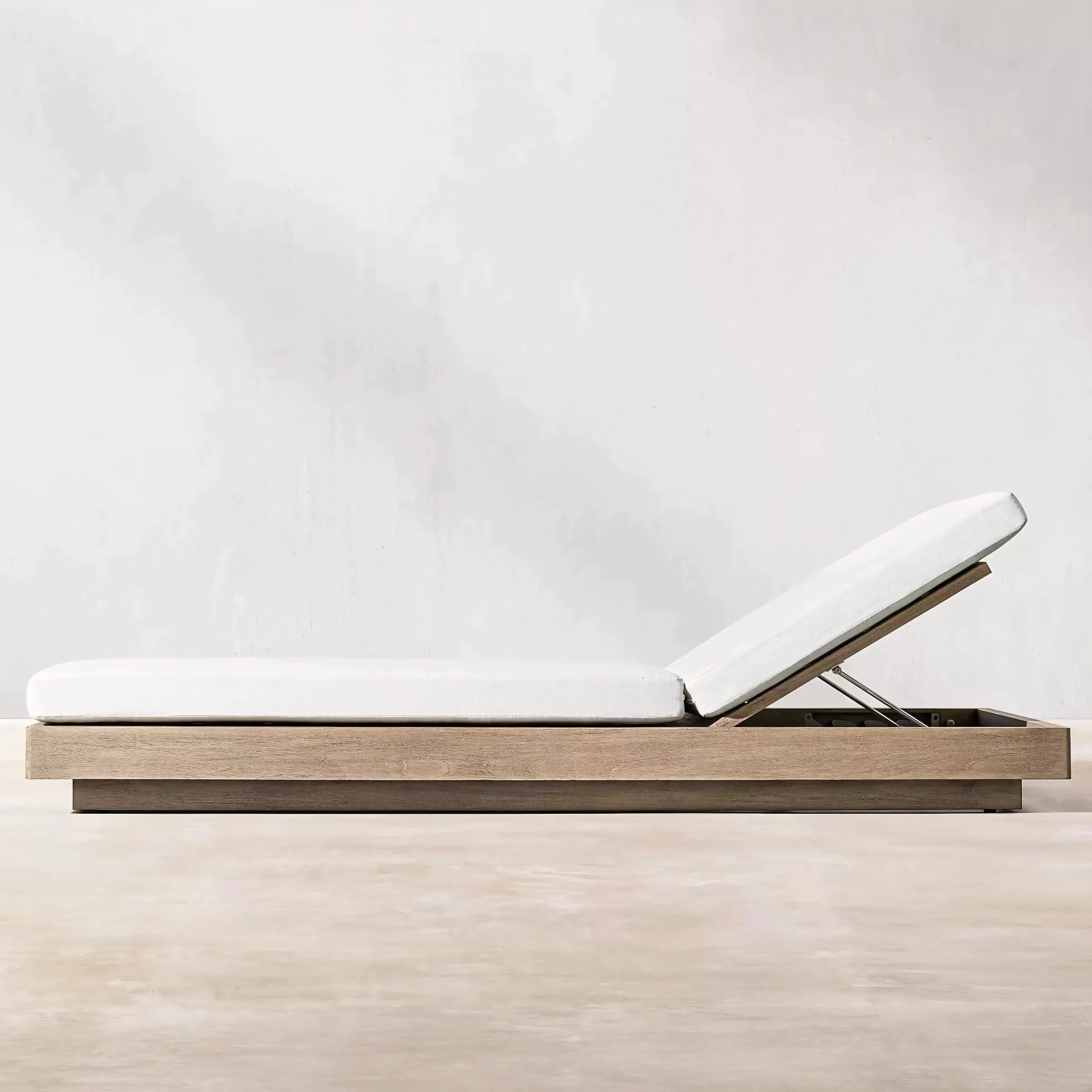 Luxury Teak Garden Lounger with Waterproof Cushions | Adjustable Poolside Daybed - Image 3