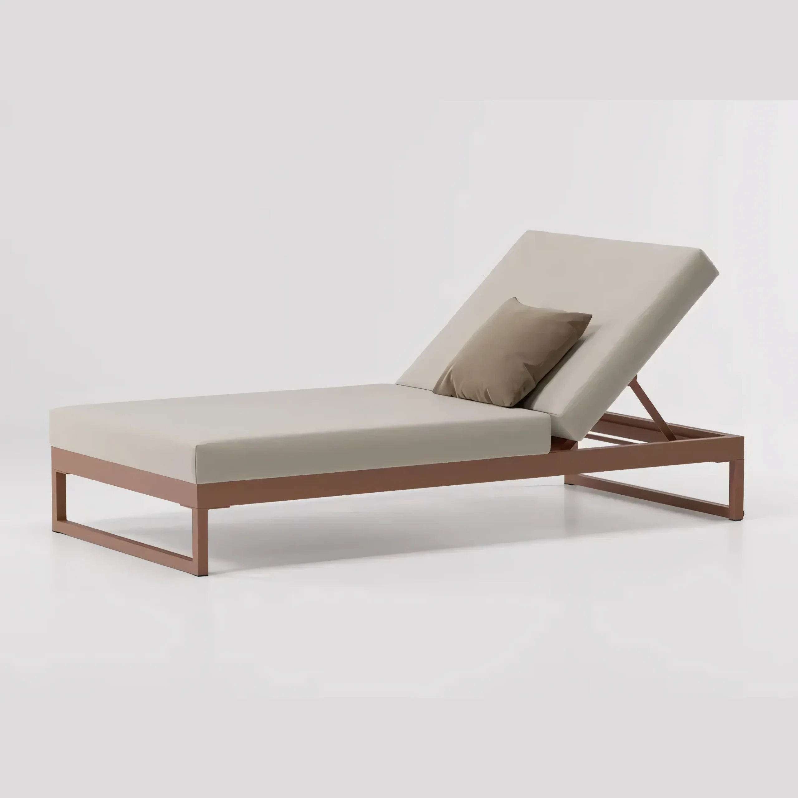 All-Weather Outdoor Chaise Lounge: Powder Coated Aluminum Frame with Thick Quick-Dry Cushions - Image 2
