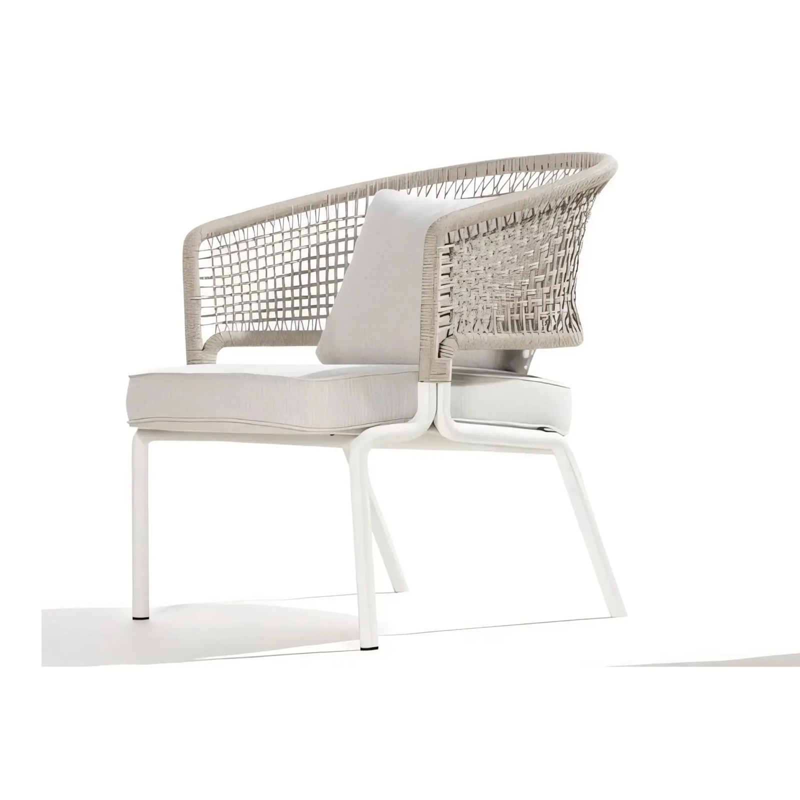 Luxury All-Weather Rope Woven Outdoor Lounge Chair | Powder Coated Aluminum Frame - Image 2