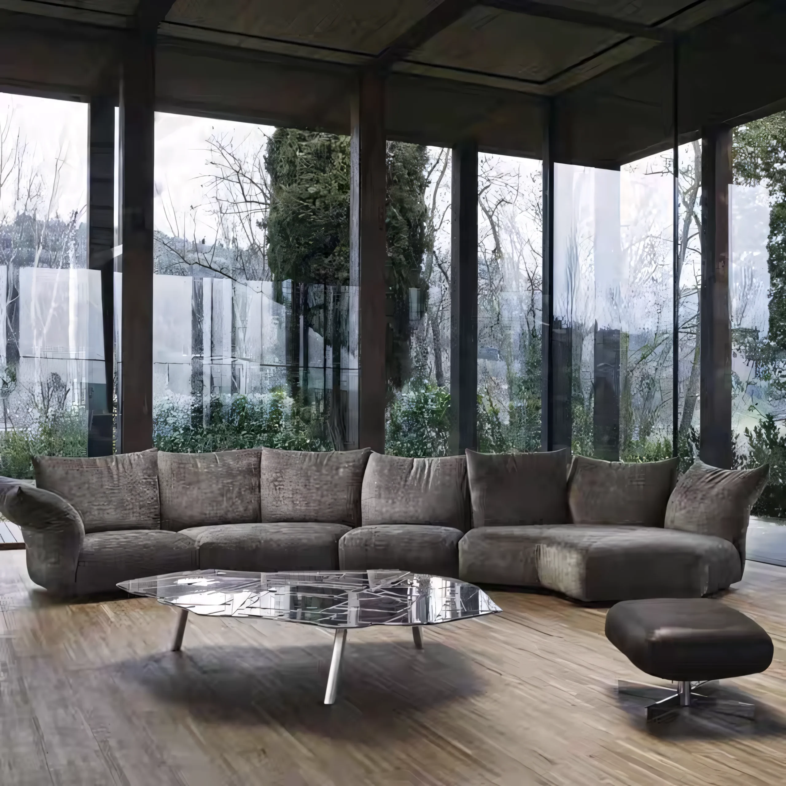 Organic Modular Sectional Sofa with Moldable Backrests - Image 2